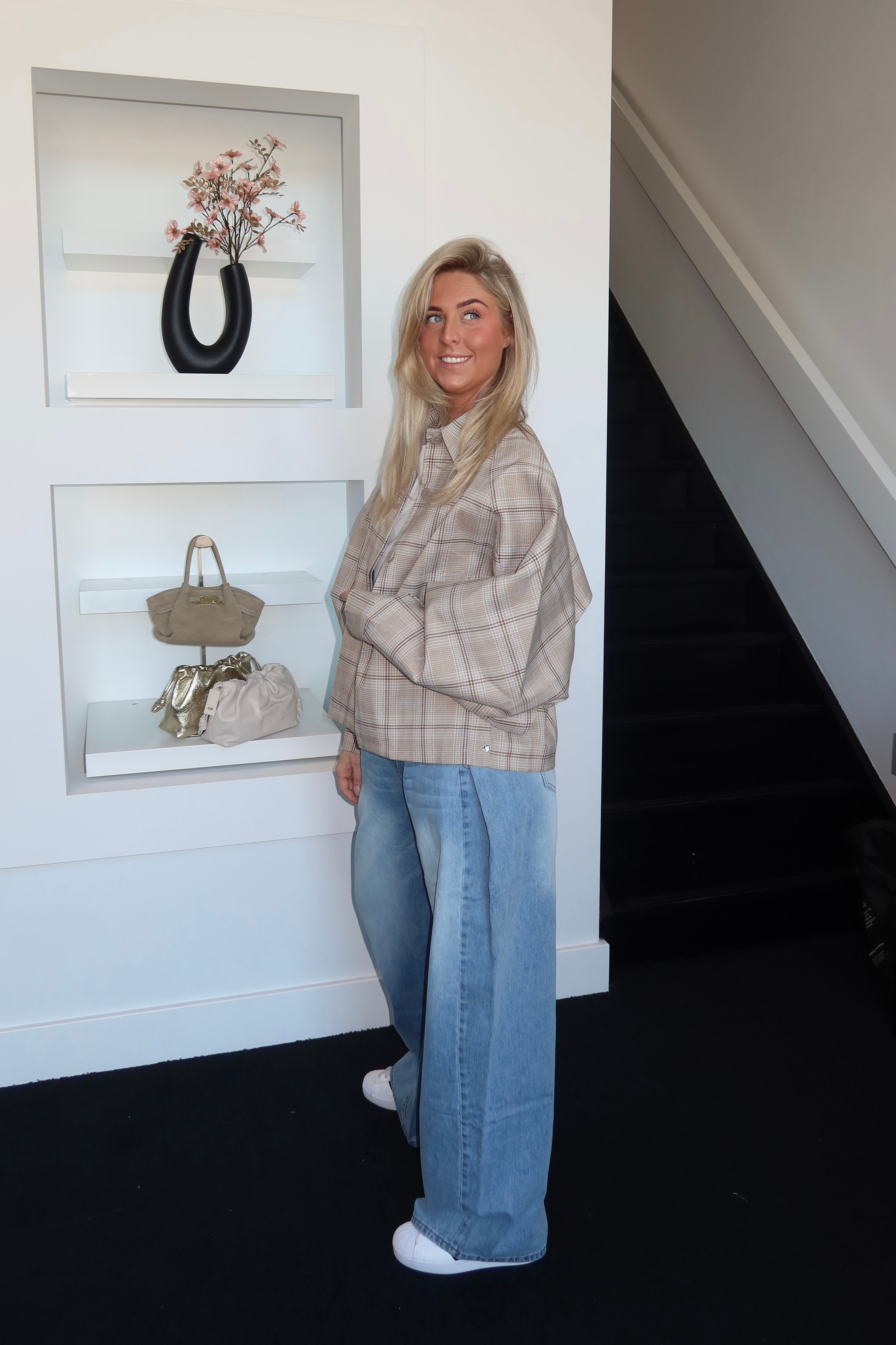 Eli Jacket Khaki Plaid