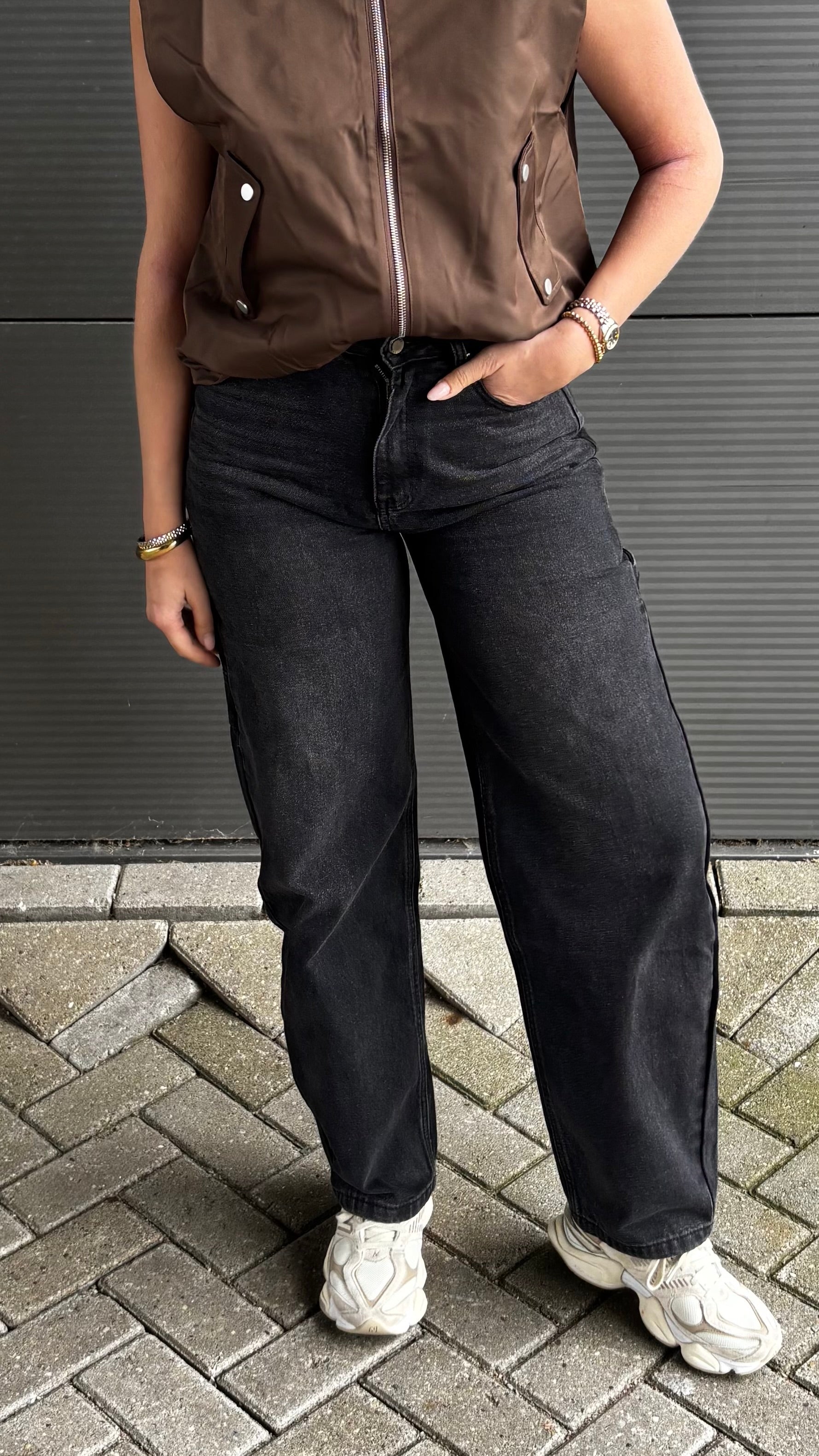Gina Baggy Jeans Dark Grey 3463
