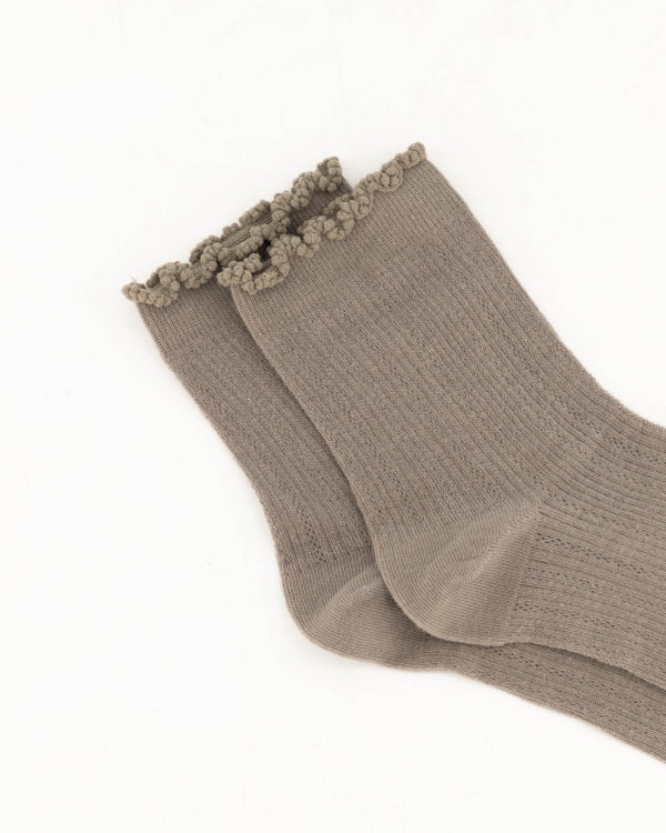 Ruffle Socks Taupe