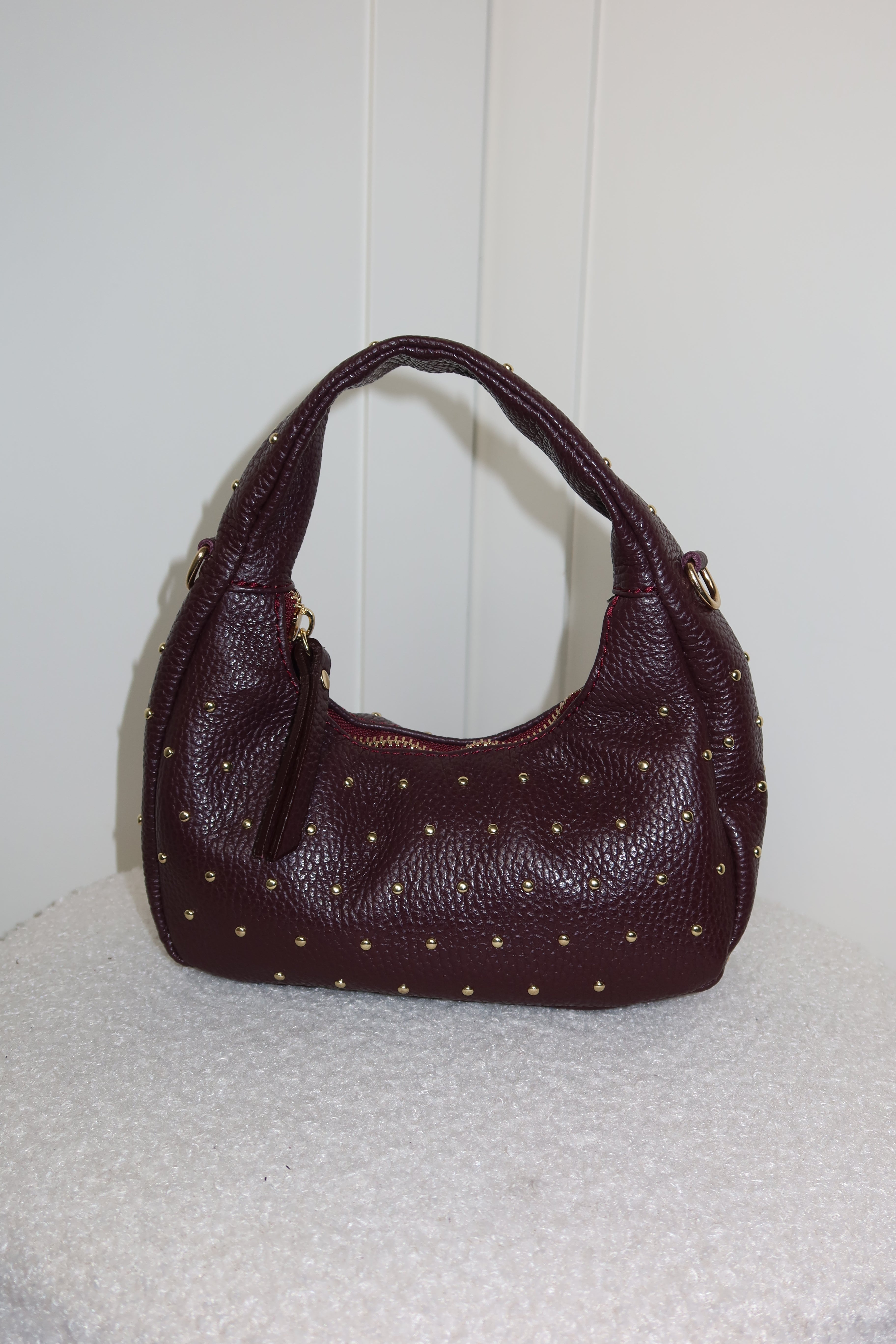 Liva Studded Bag Burgundy