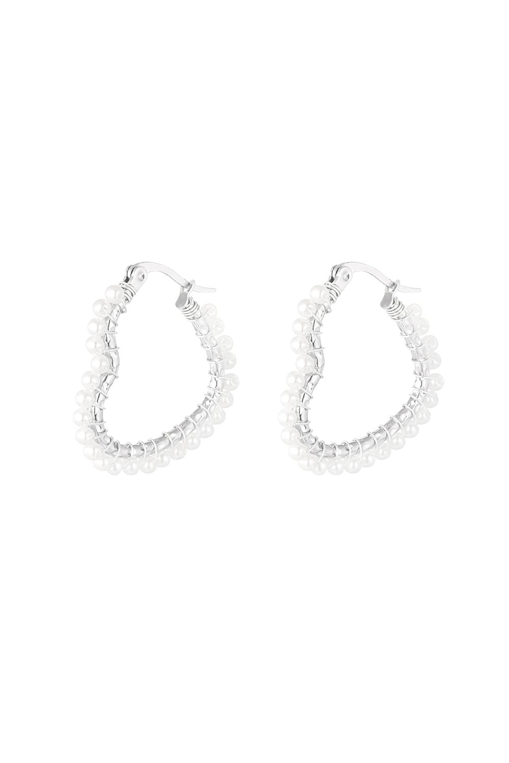 Pearl Heart Hoops