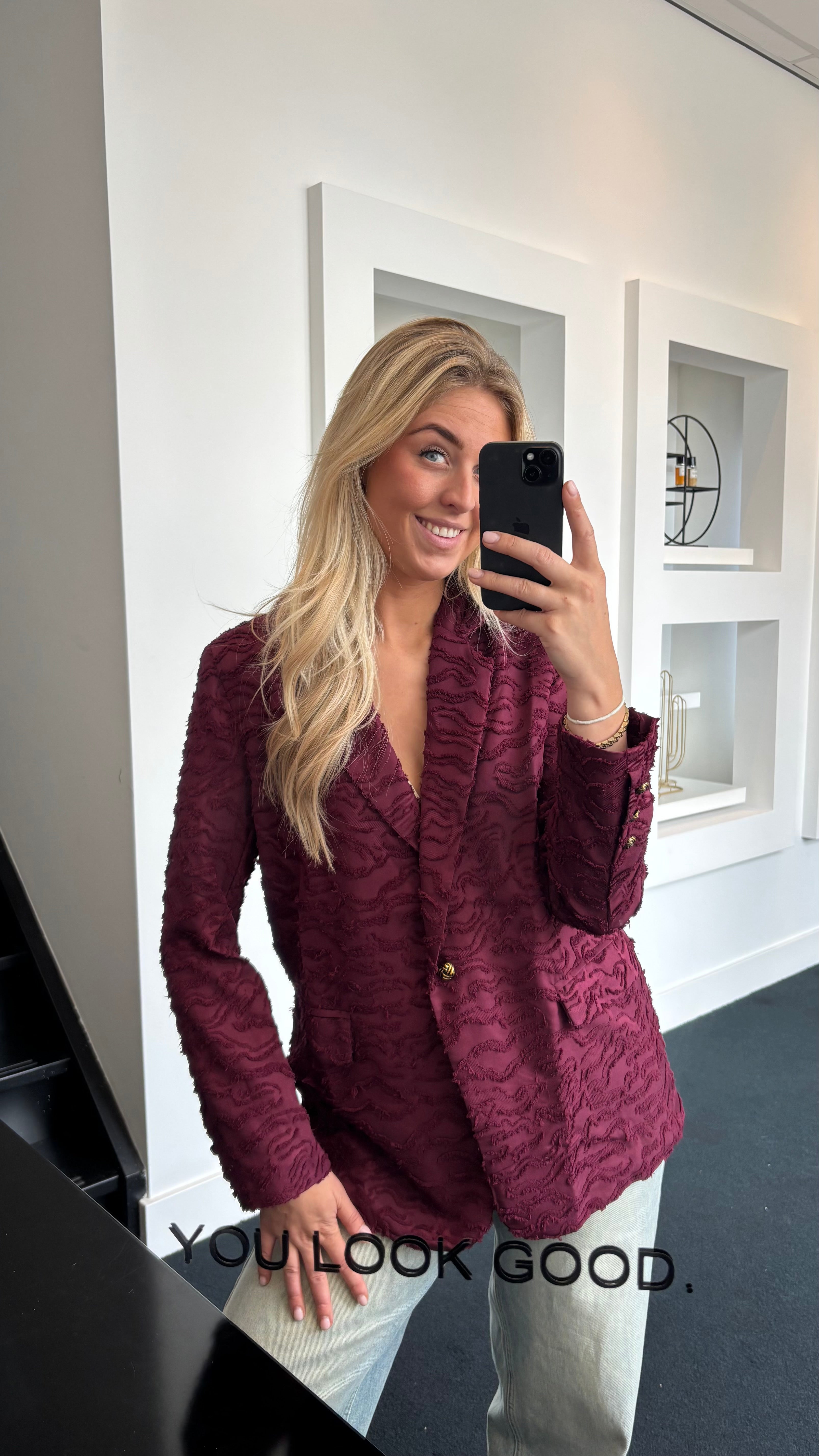 Wavey Blazer Burgundy