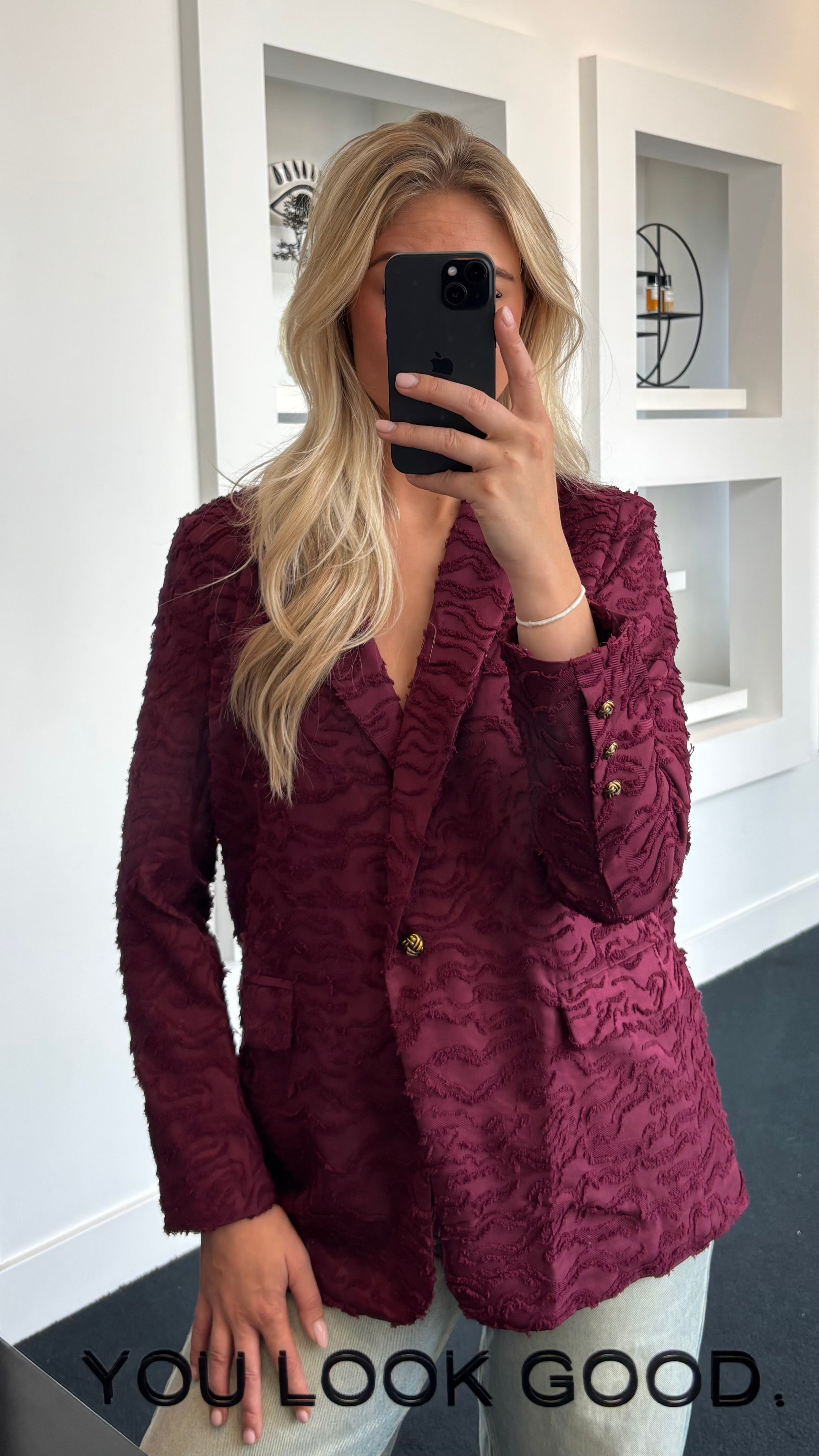 Wavey Blazer Burgundy
