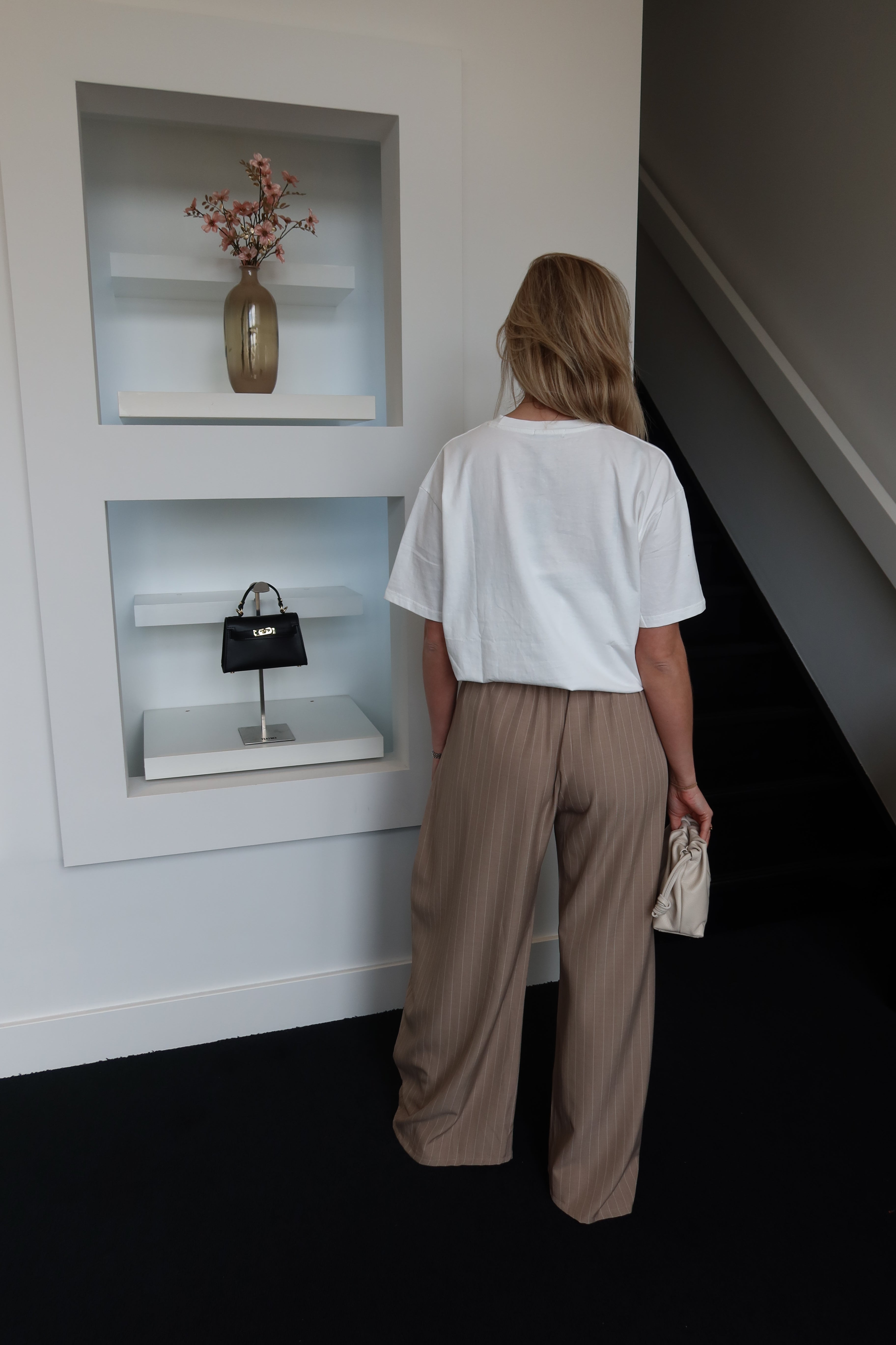 Alix Pantalon Striped Taupe (Curvy Girl Approved)