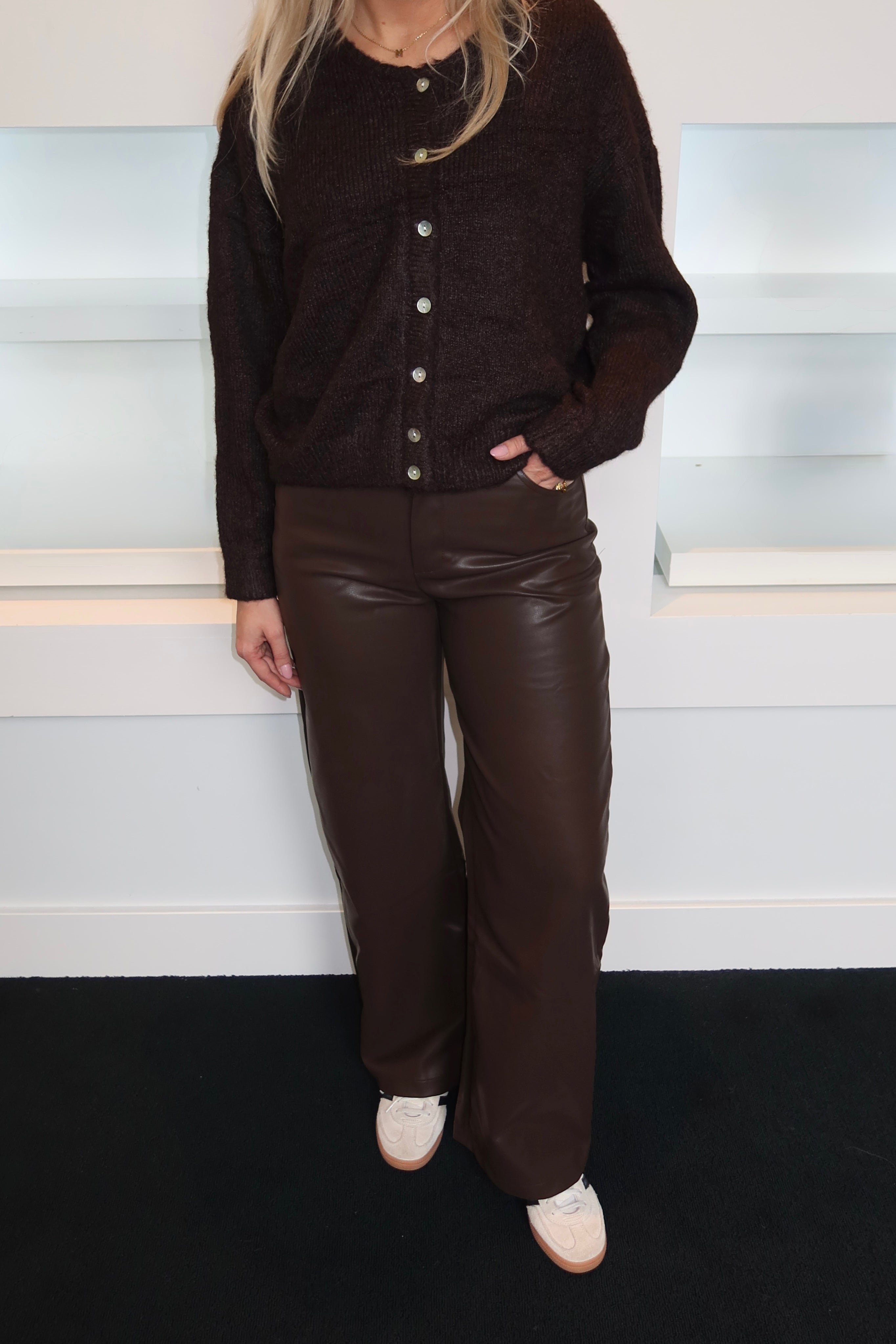 Ivivi PU Wide leg Brown 7567