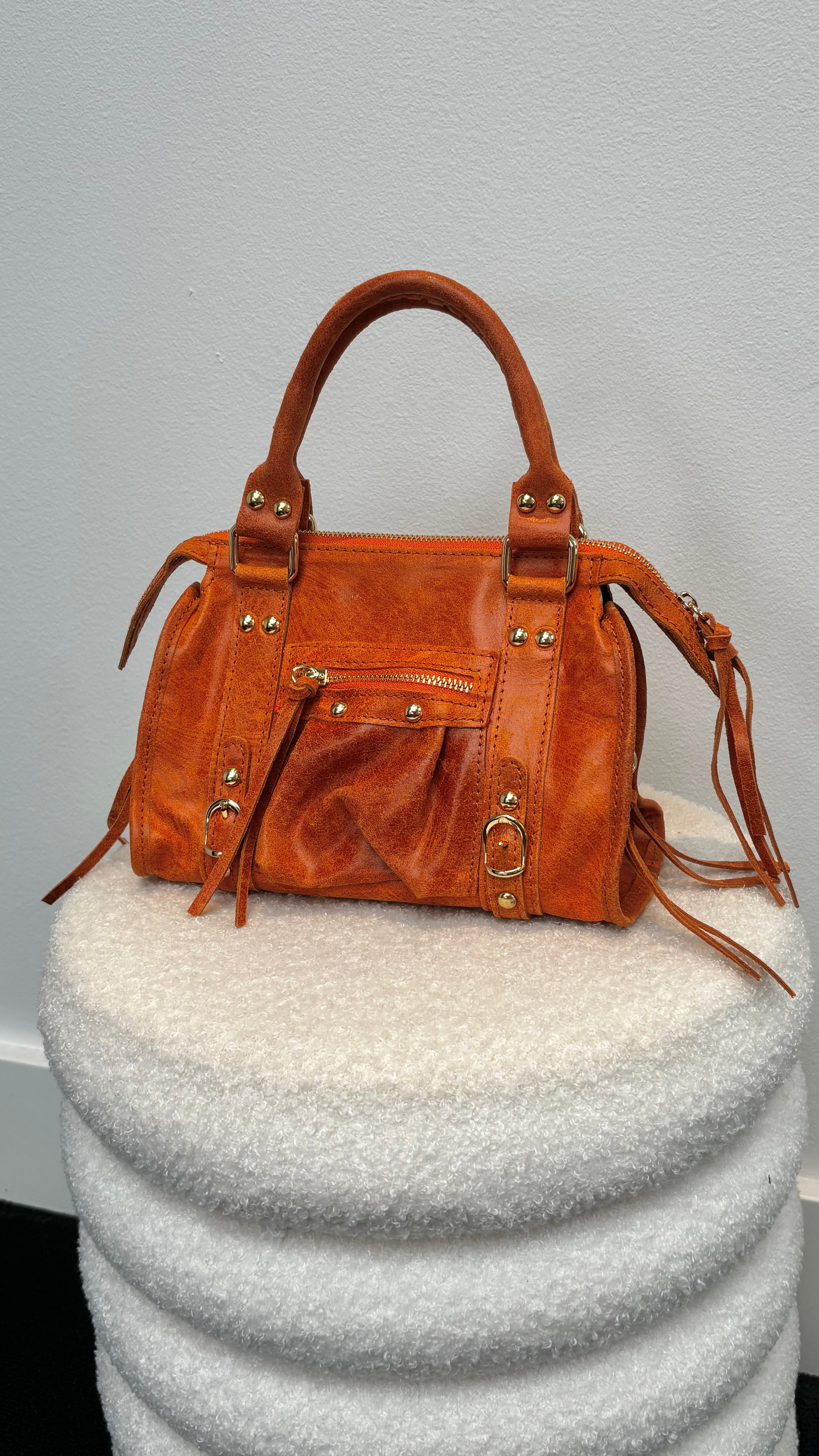 City Leather Bag Orange