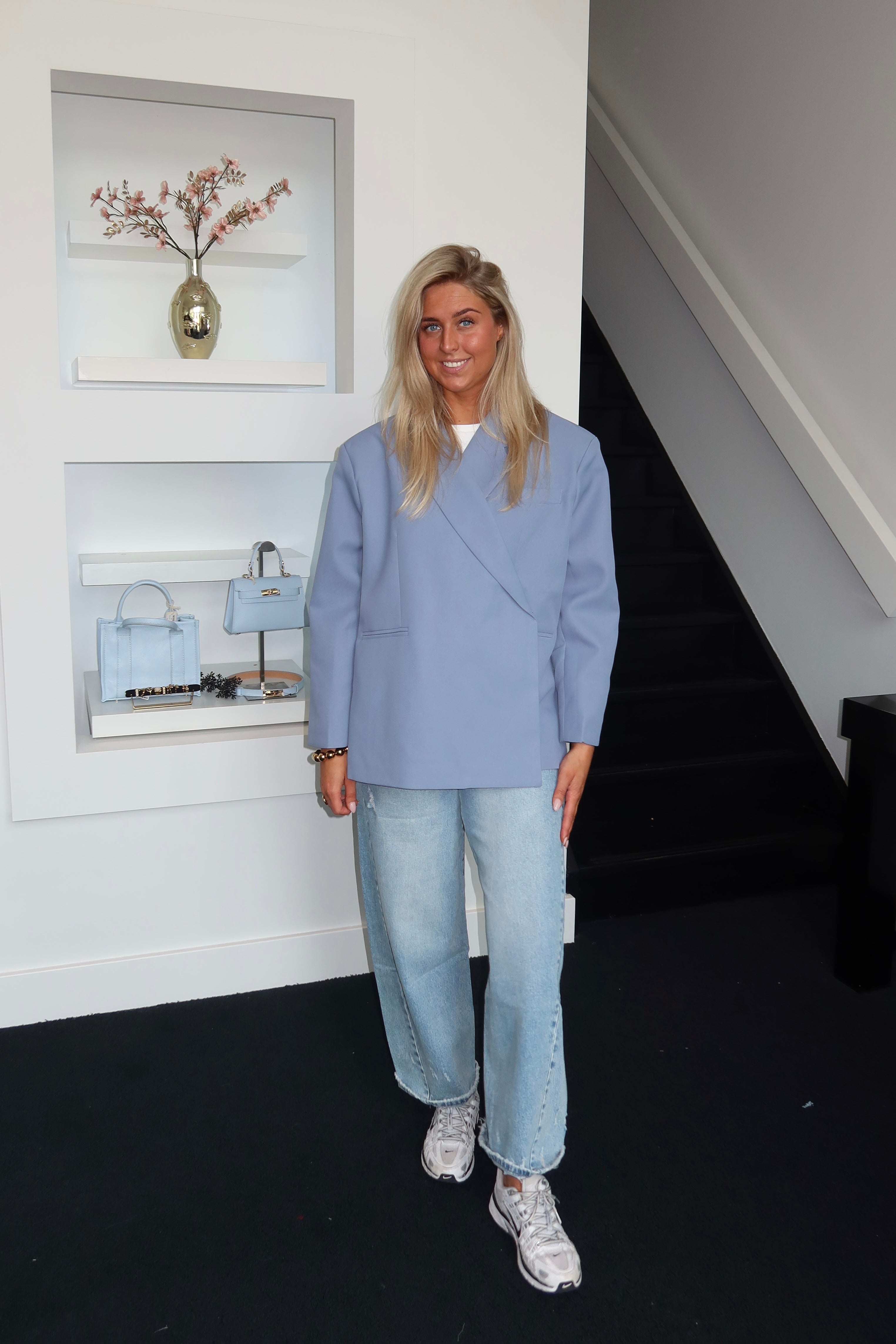 Lola Oversized Boxy Blazer Airy Blue
