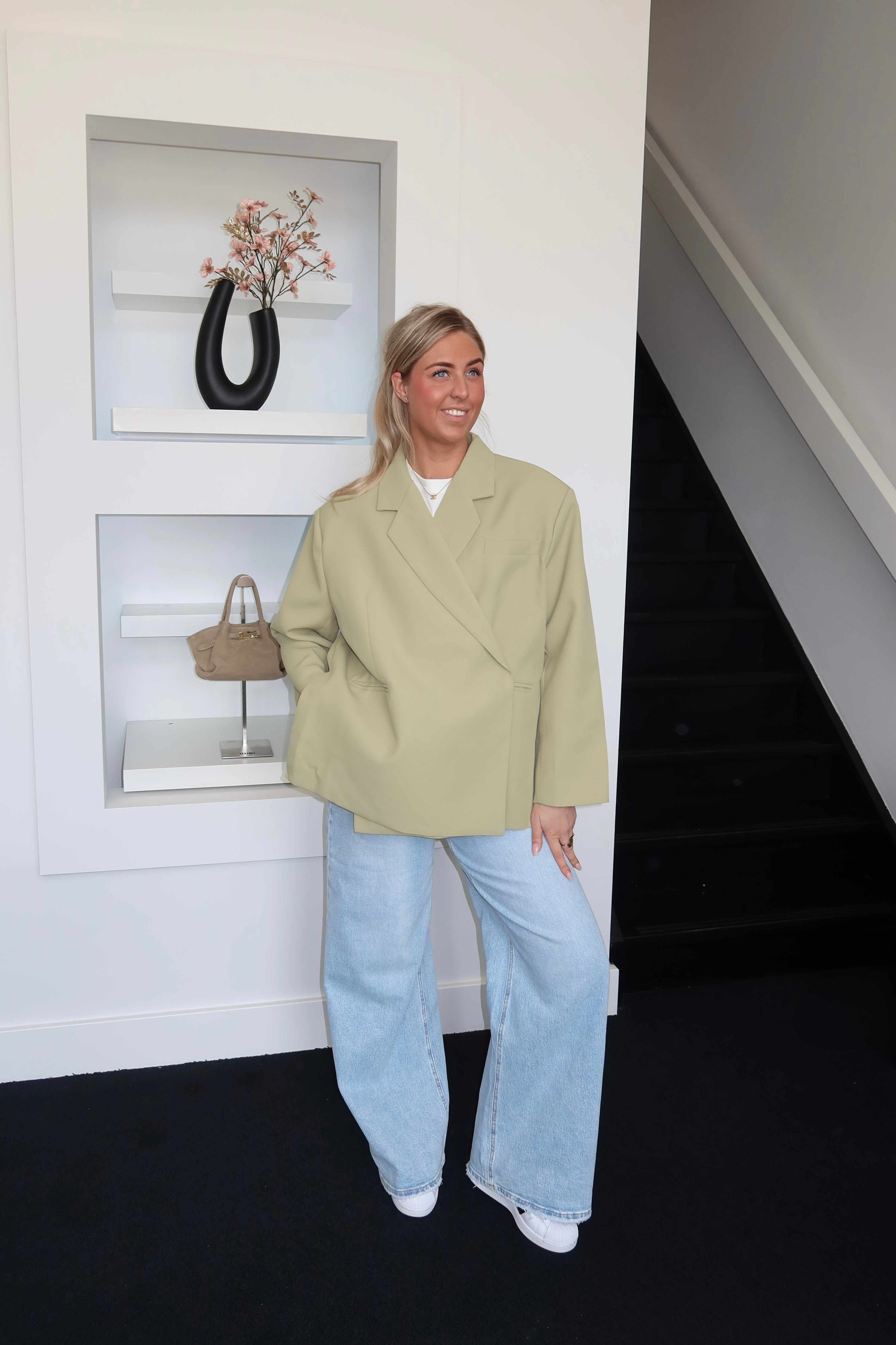 Lola Oversized Boxy Blazer Matcha