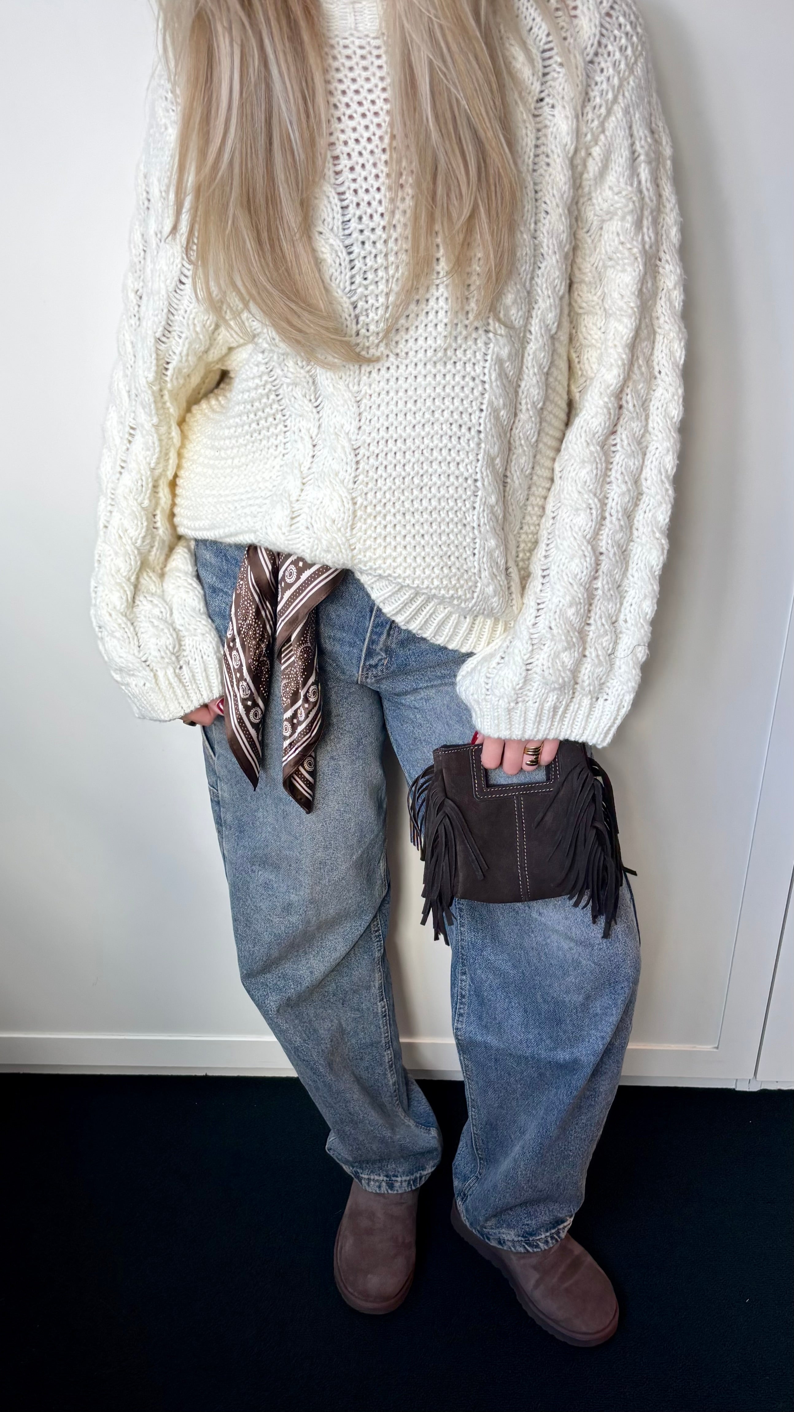 Cable Knit Sweater Off White 5058