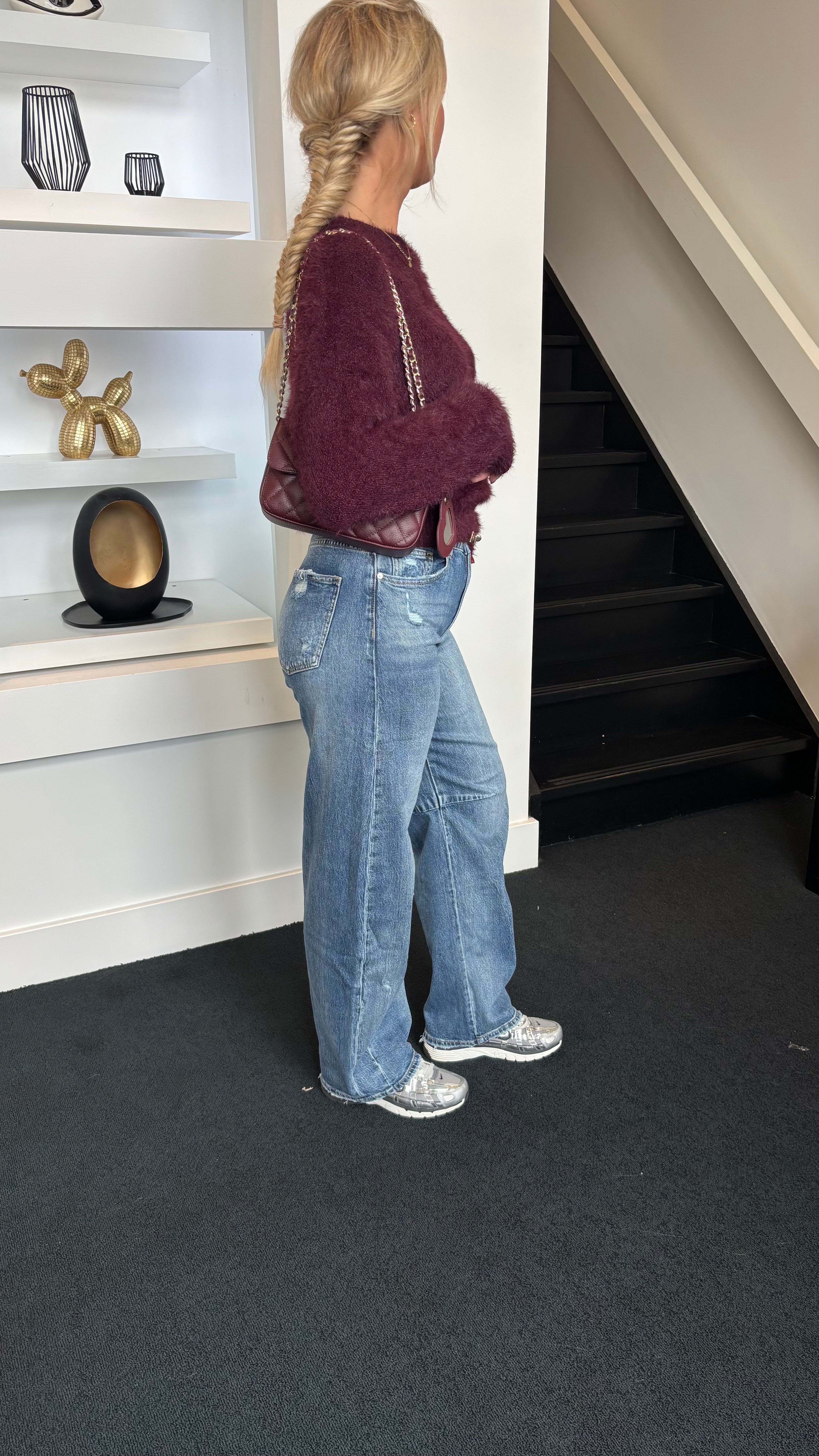 Kendall Fluffy Sweater Burgundy 870