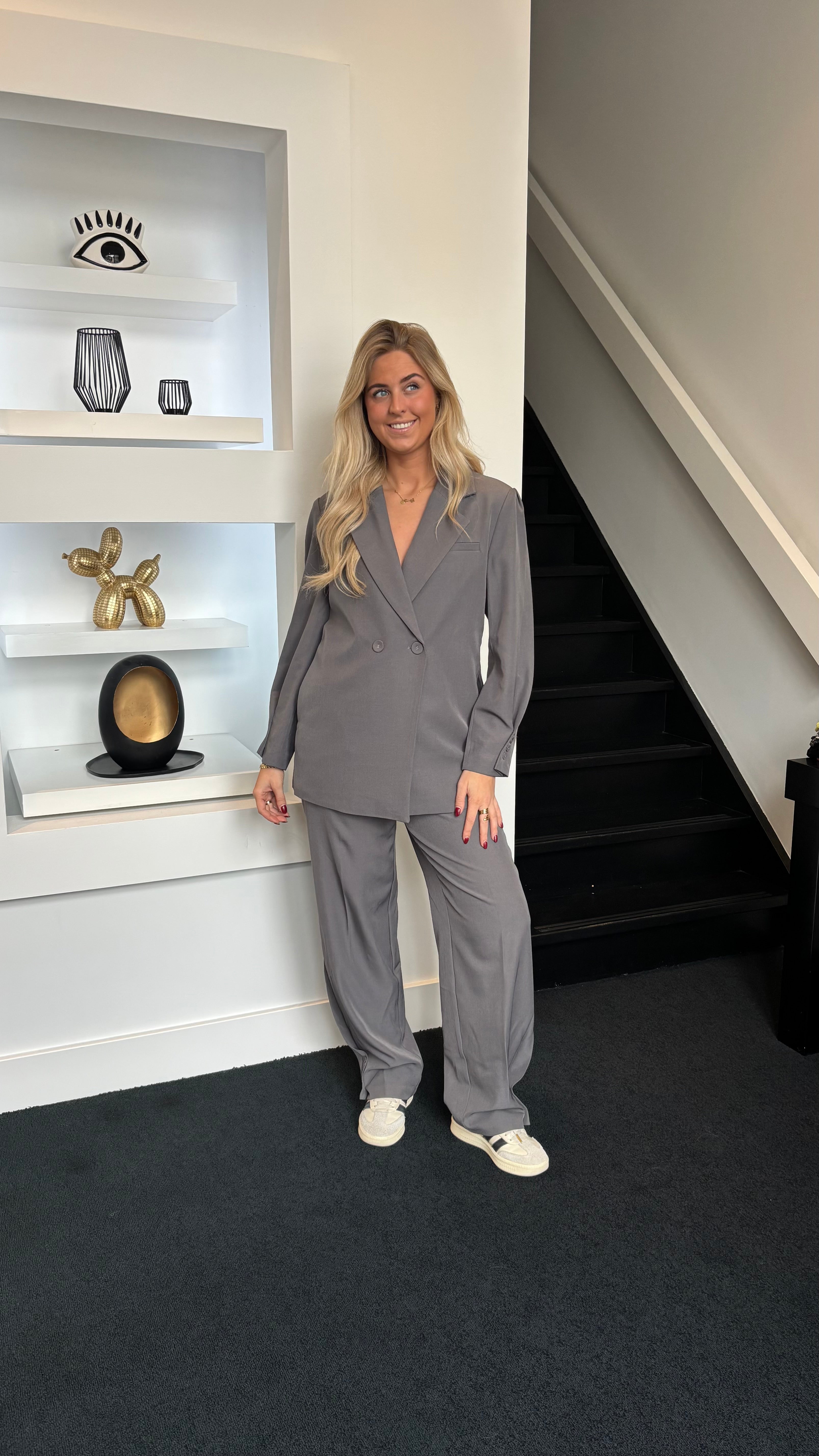 Pamela Belted Blazer Grey 24727