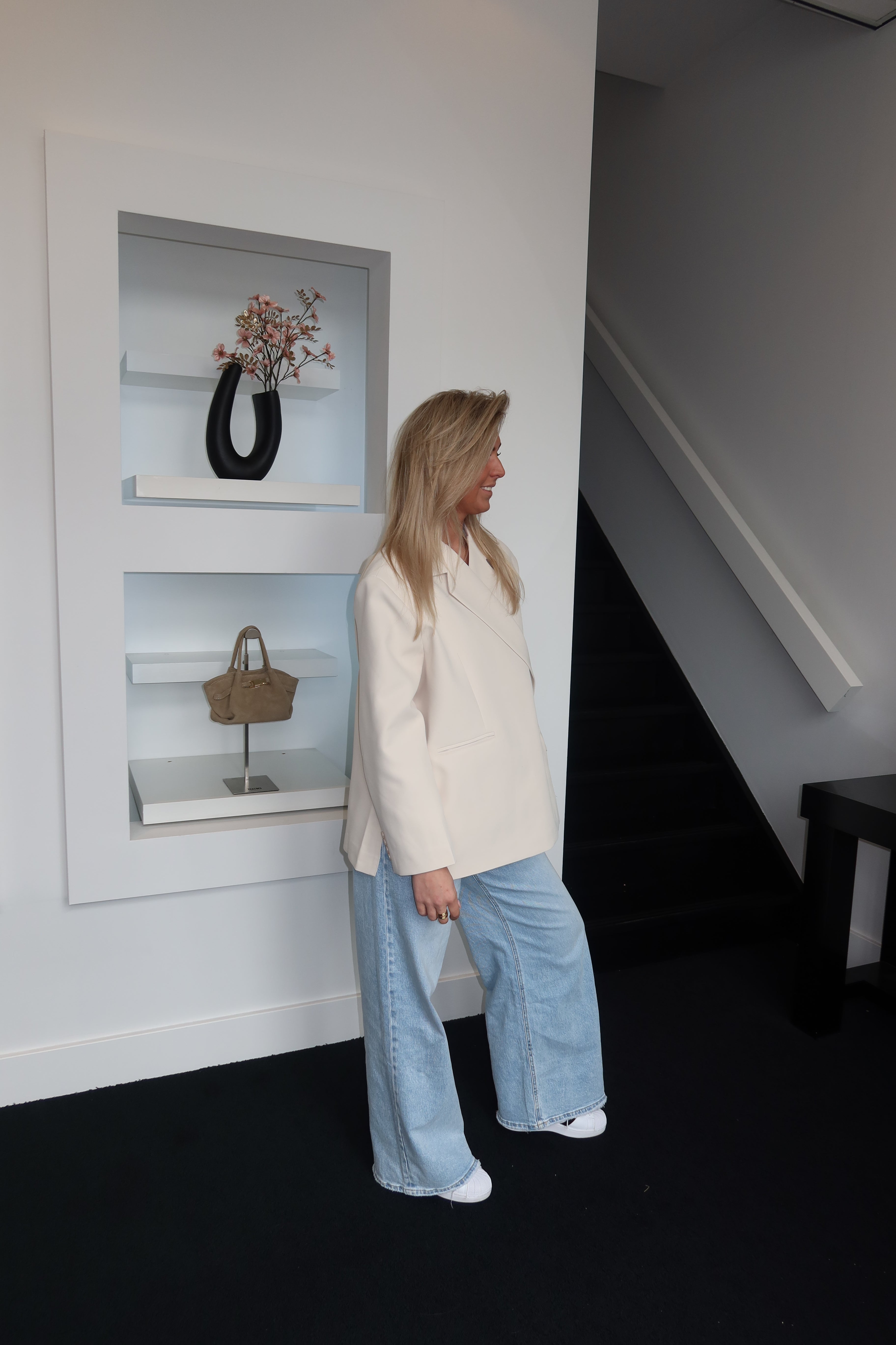 Lola Oversized Boxy Blazer Beige