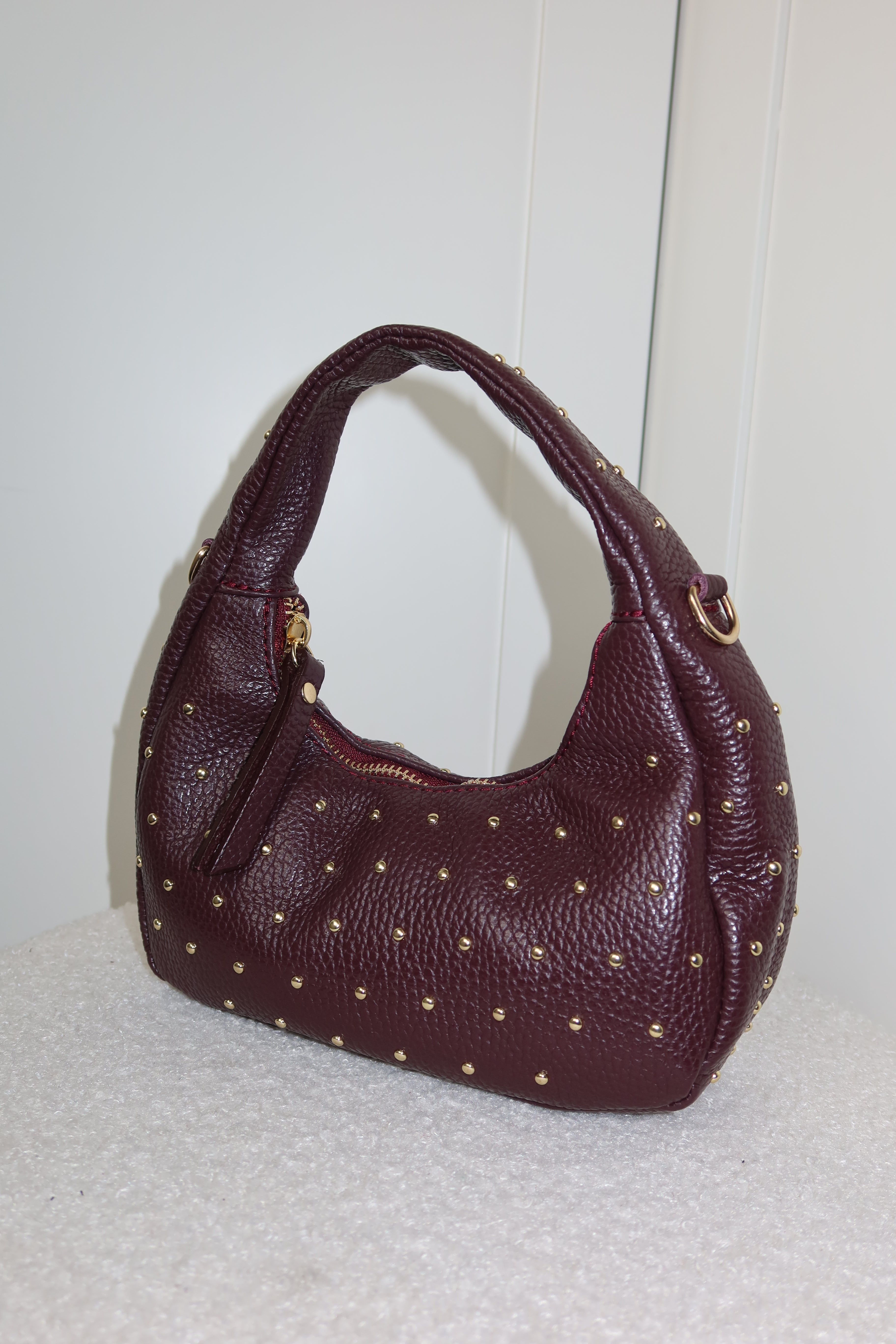 Liva Studded Bag Burgundy