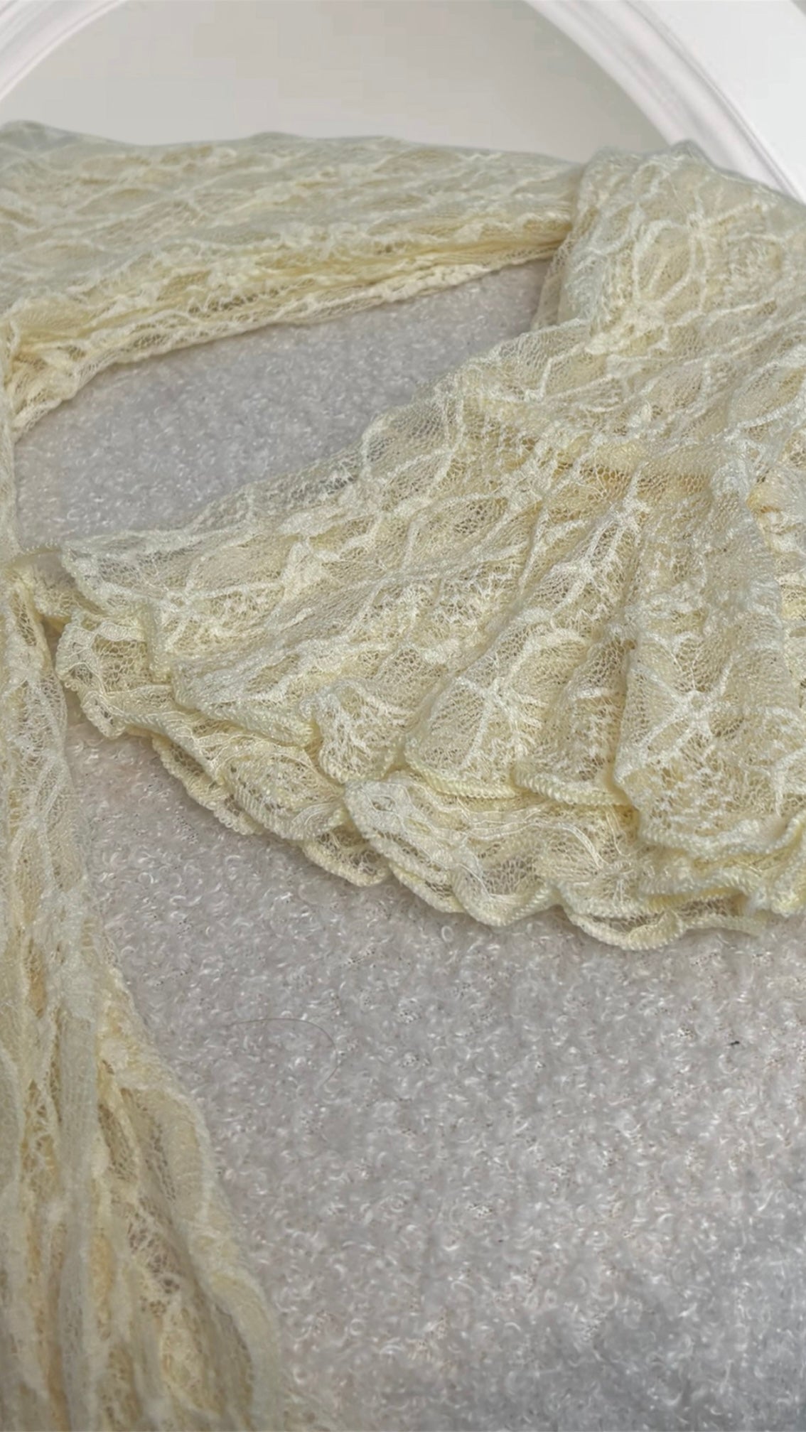 Wide Sleeve Lace Top Butter Yellow