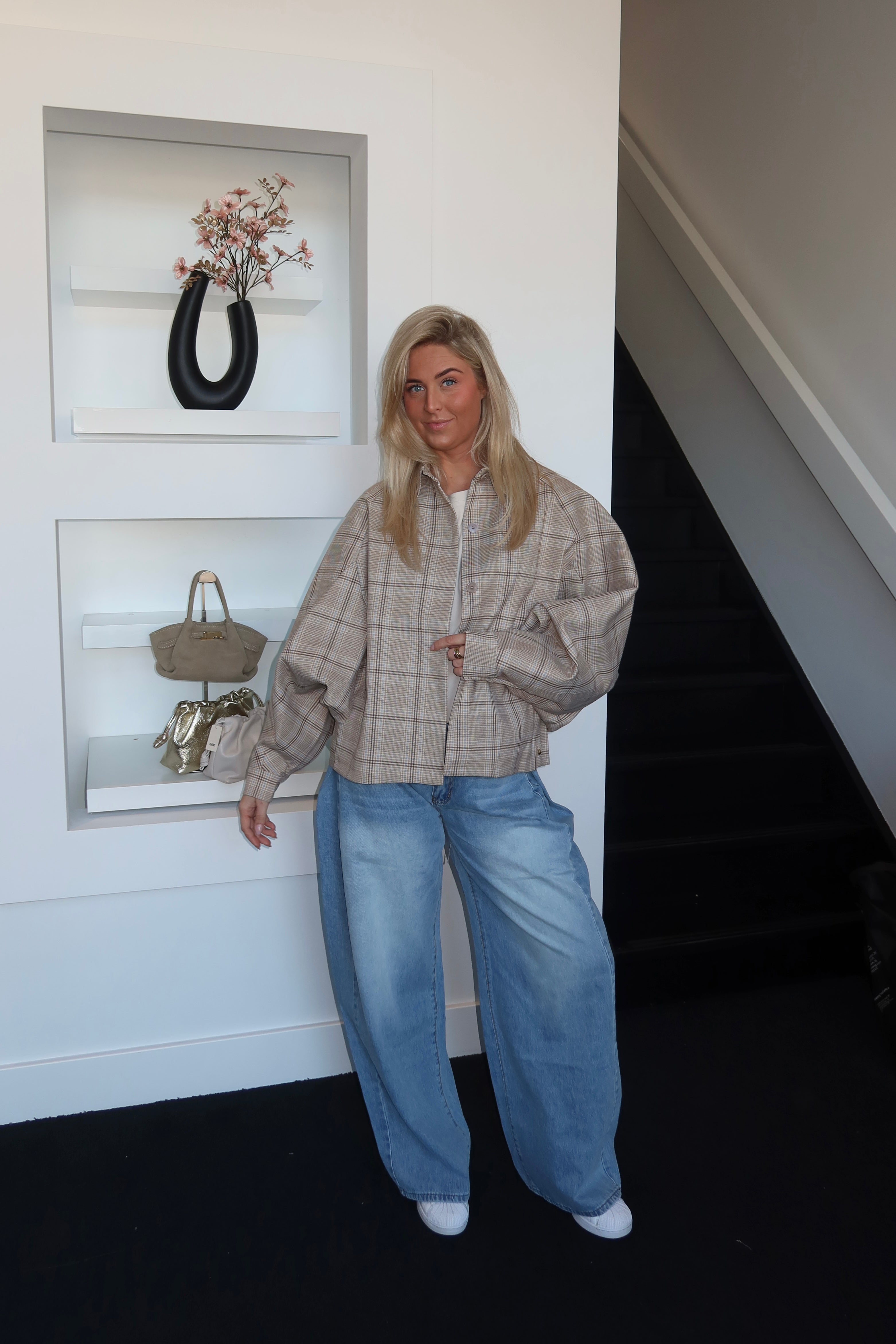 Eli Jacket Khaki Plaid