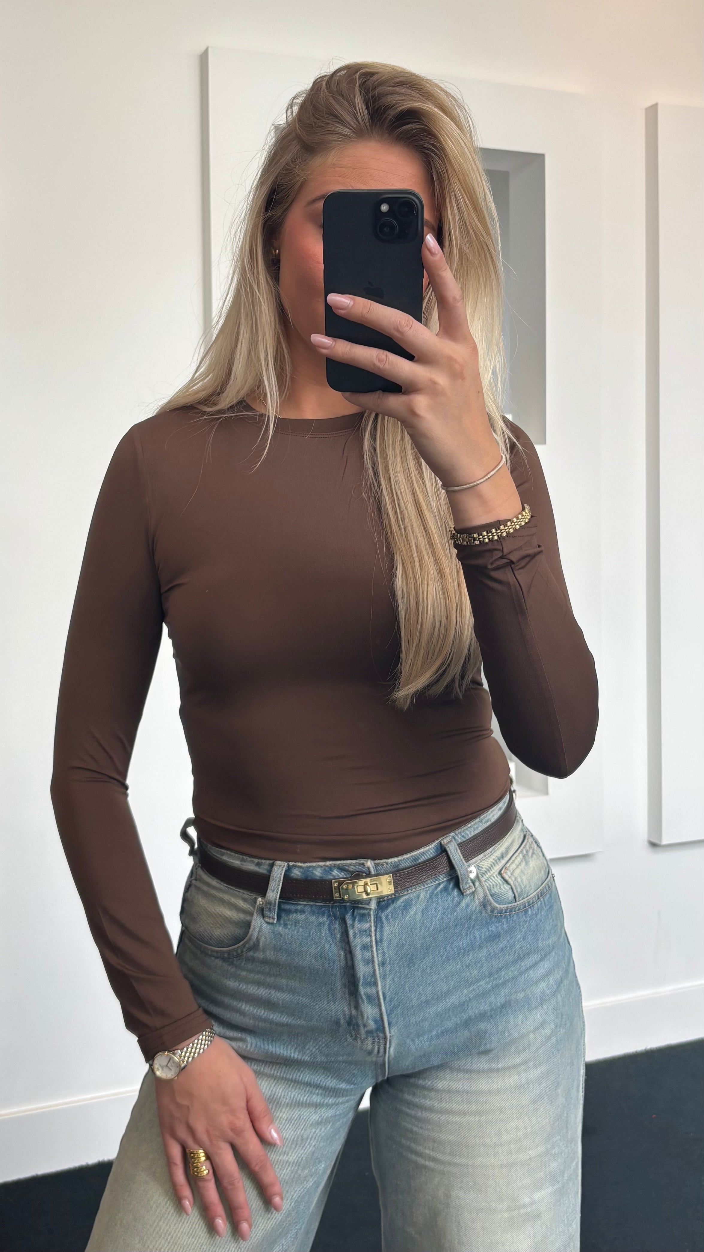 Monica Long Sleeve Body Brown
