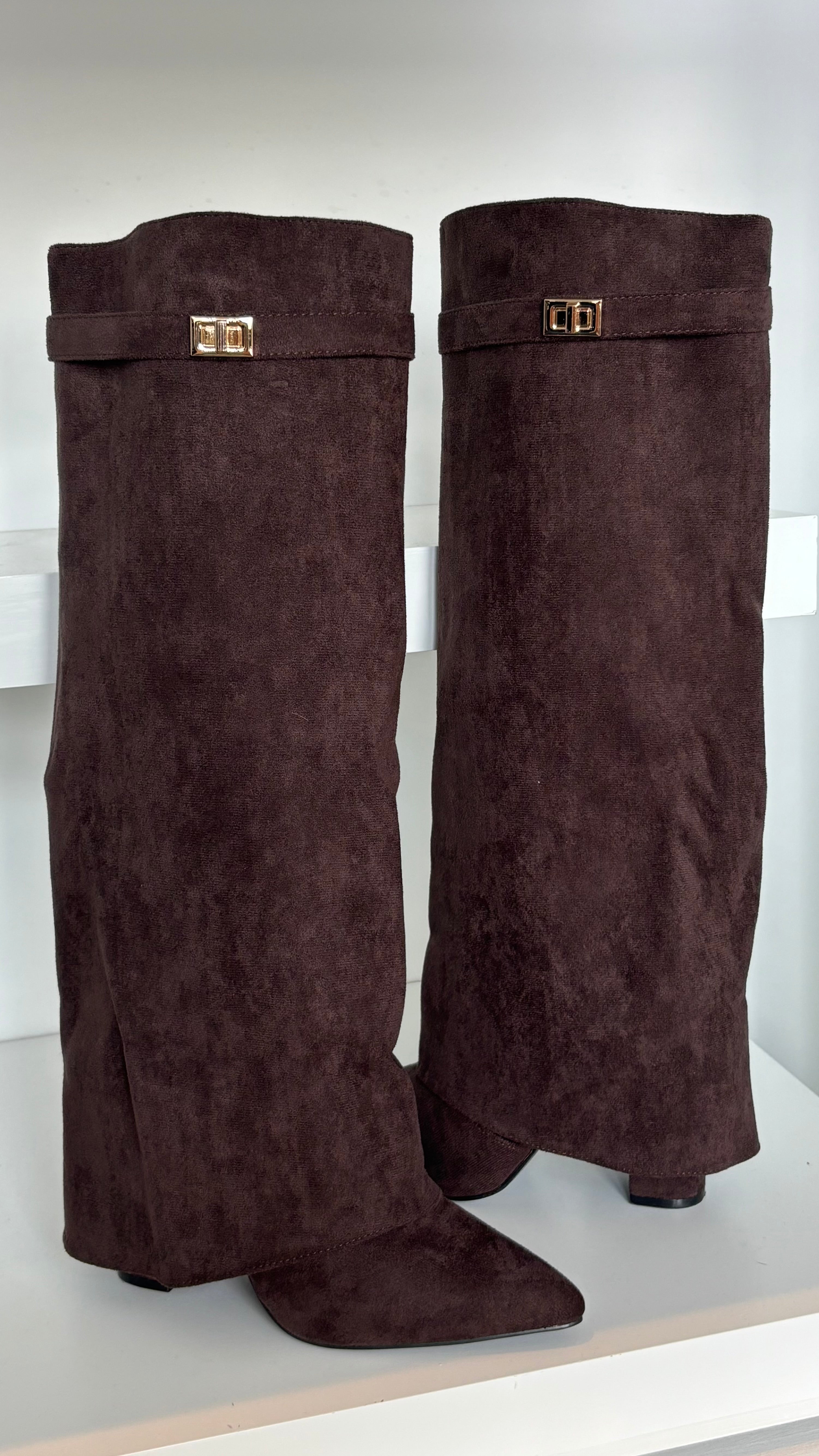 Myron Heels Suede Brown
