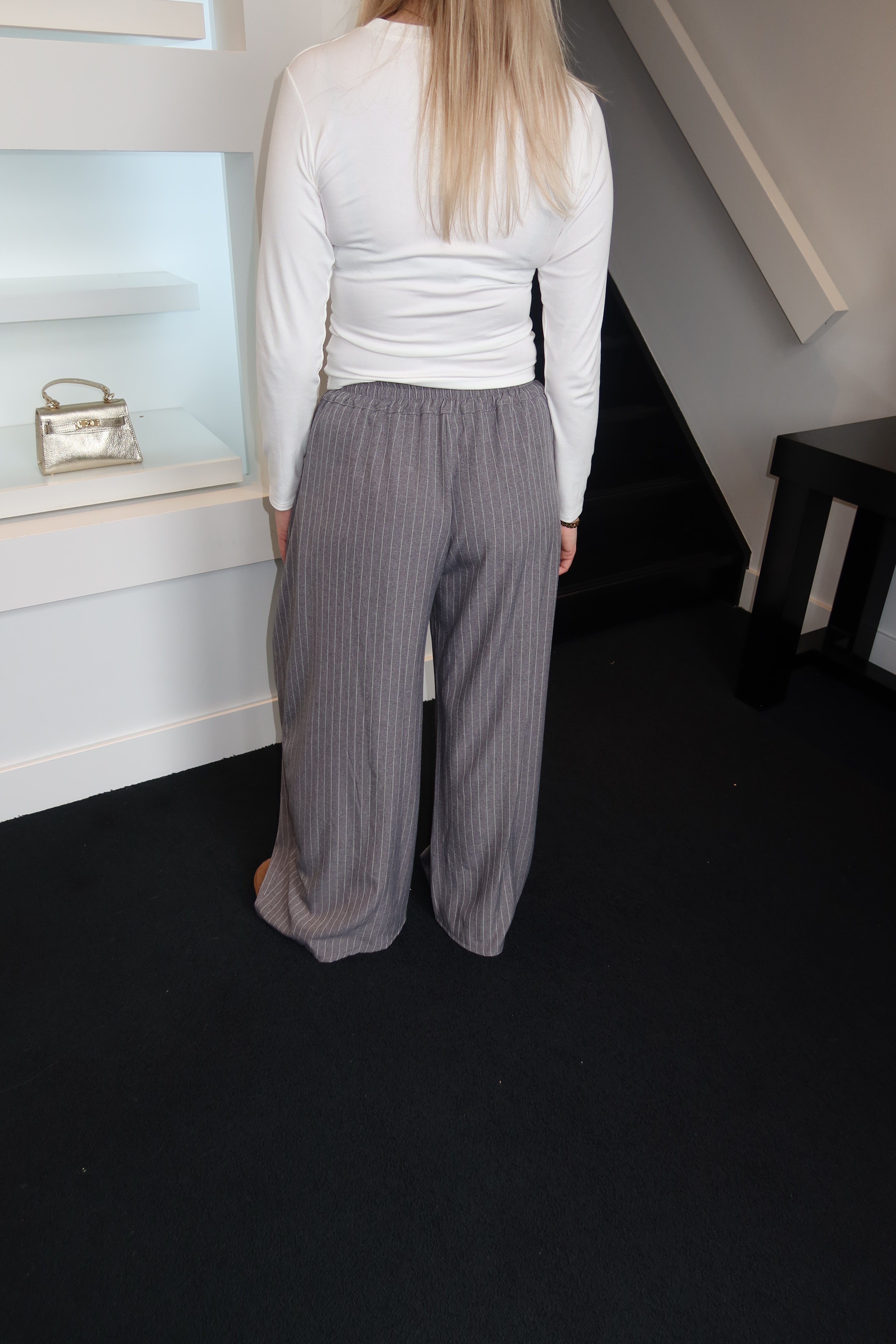 Alix Pantalon Striped Grey (Curvy Girl Approved)