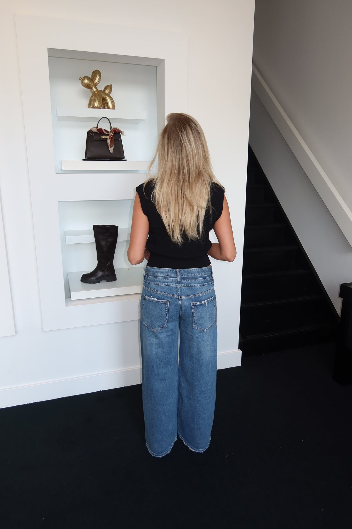 QH Double Waist Button Jeans 5018-1
