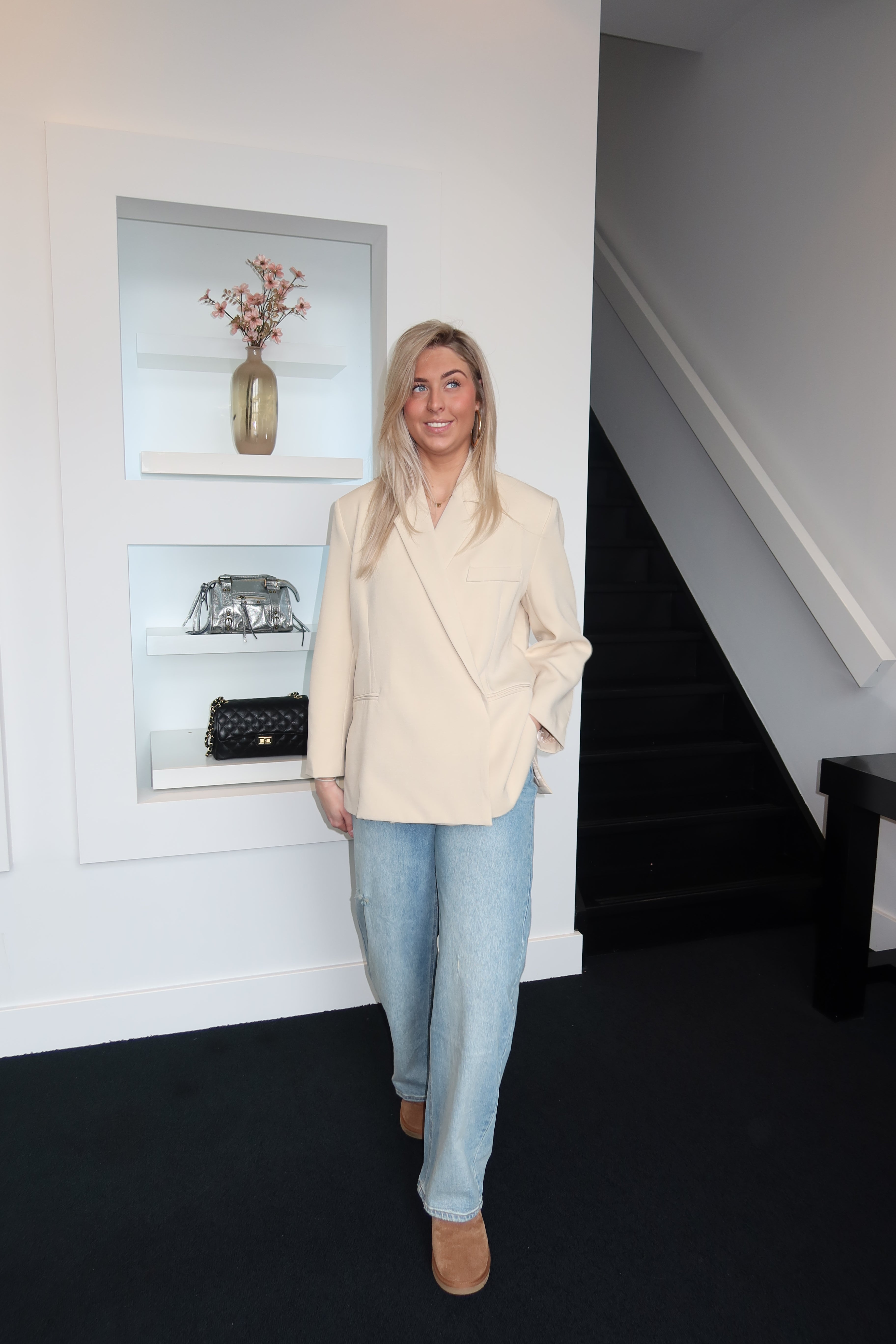 Boxy Fit Blazer Apricot 4300