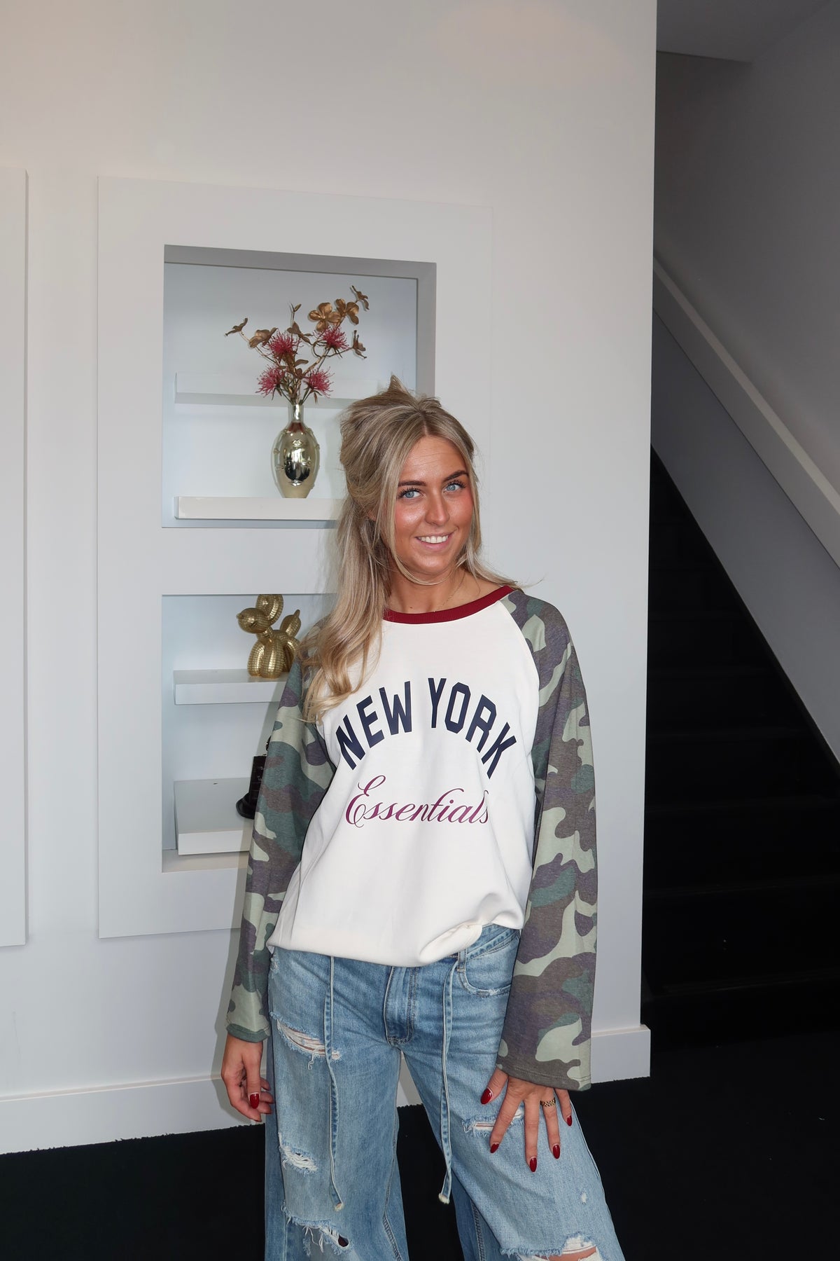 Ambika Longsleeve New York Camo Bordeaux