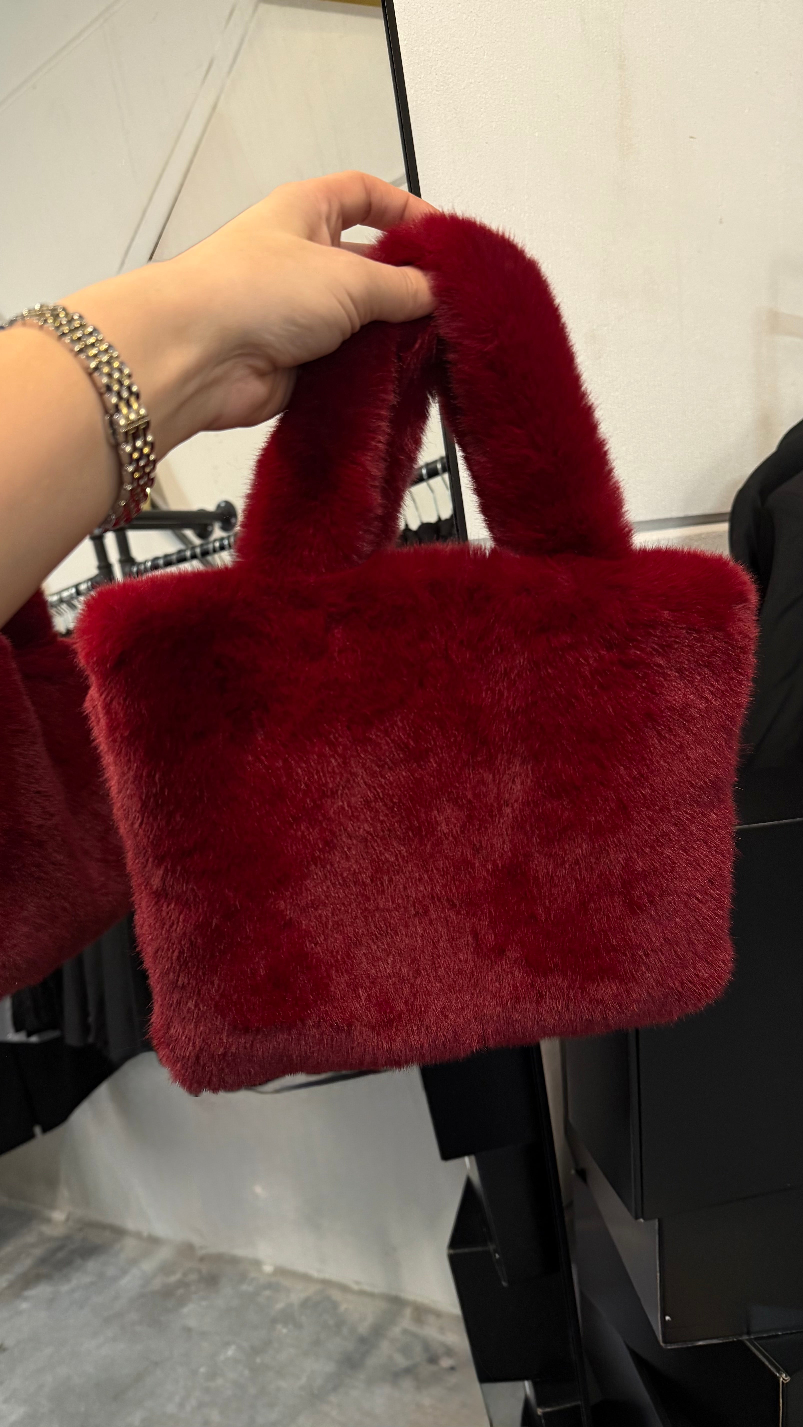 Red Fluffy Bag