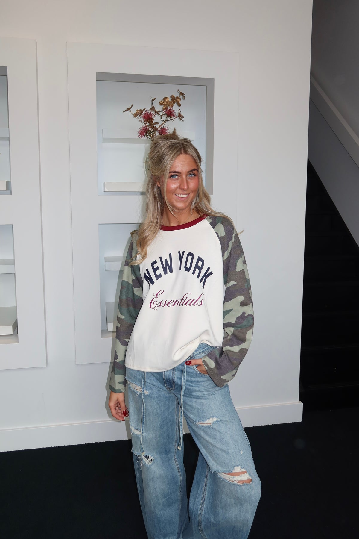 Ambika Longsleeve New York Camo Bordeaux