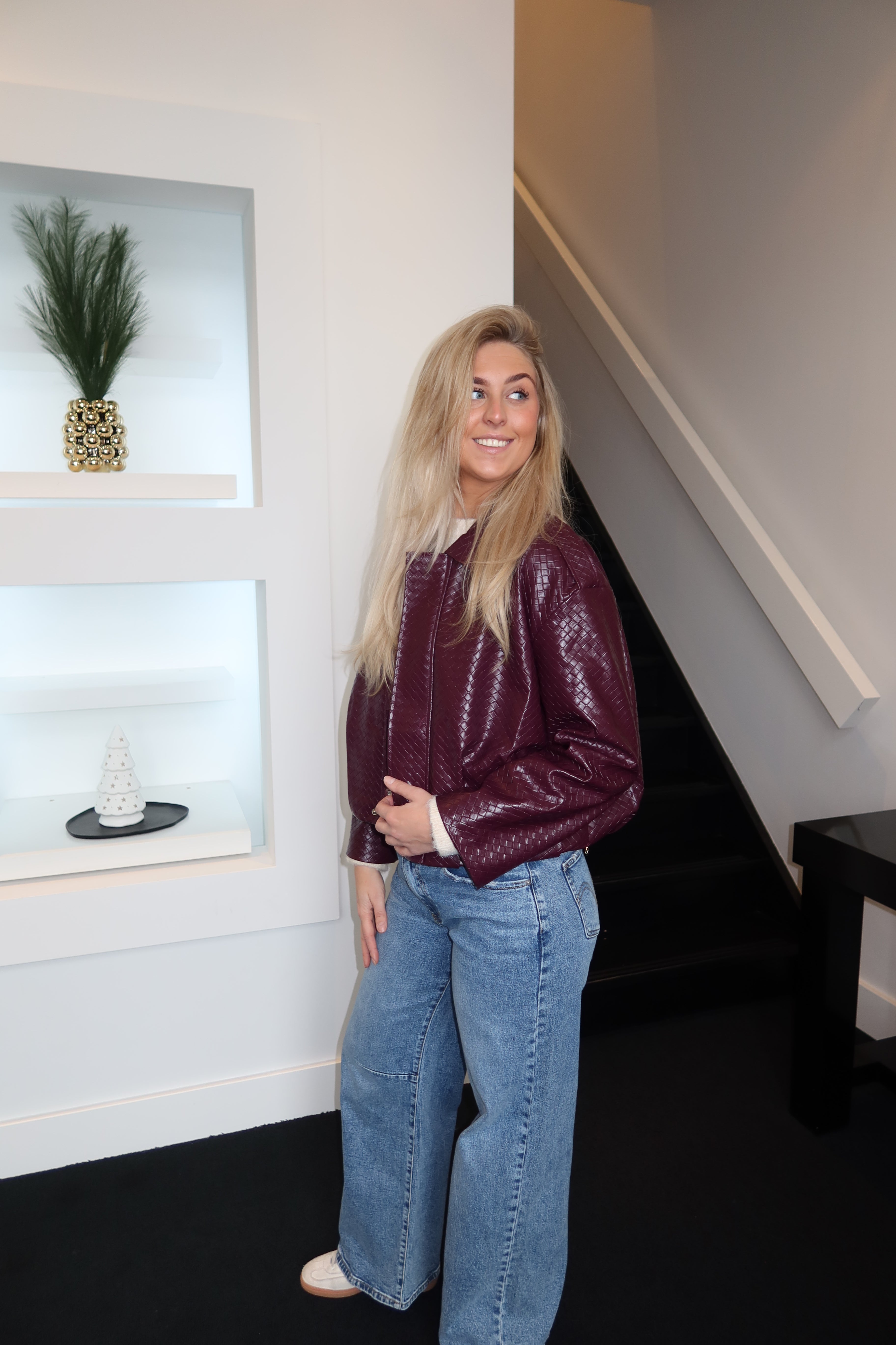 Weave Bomber Bordeaux