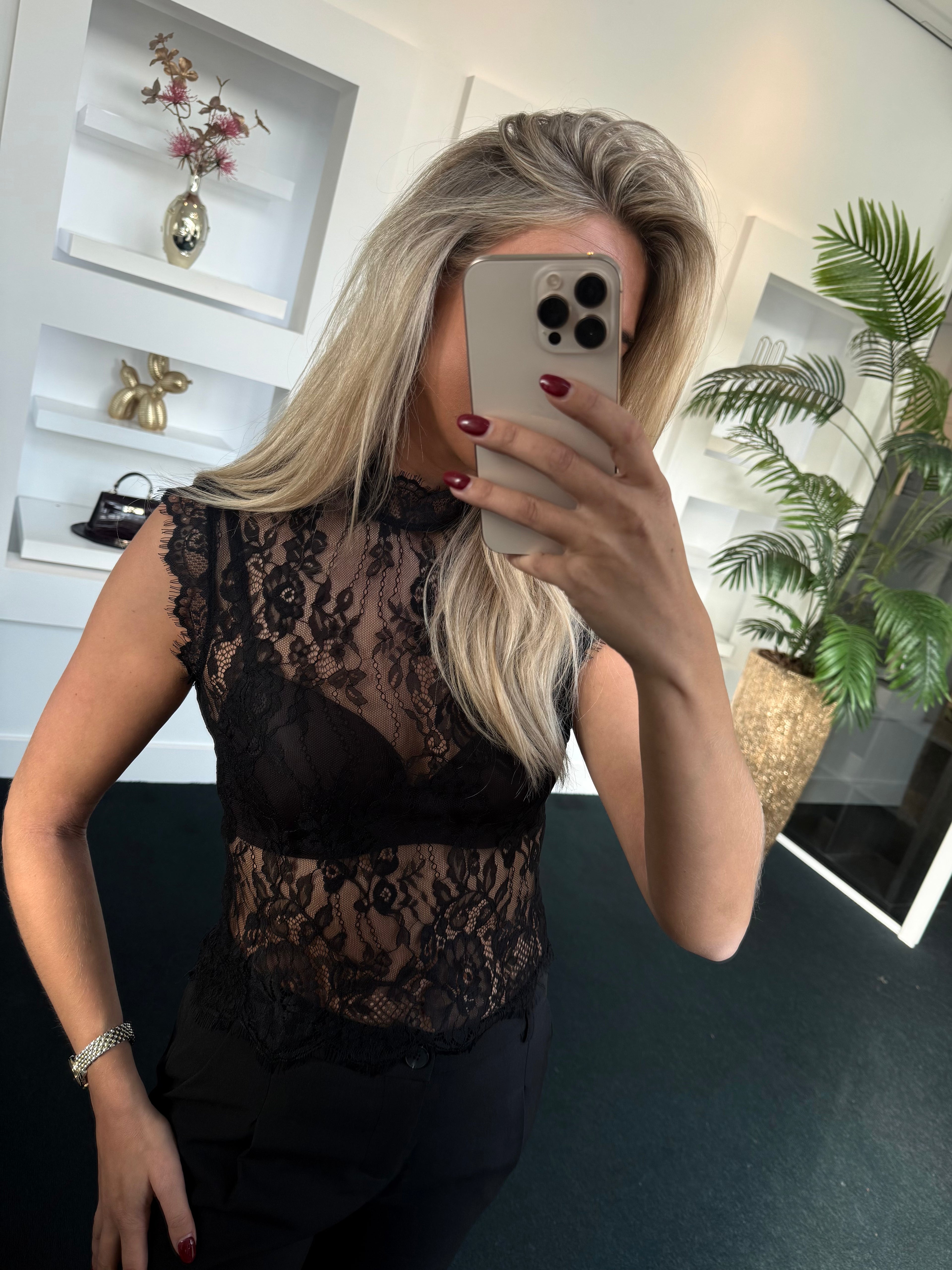 Pre order Victoria Lace Top Black 2376