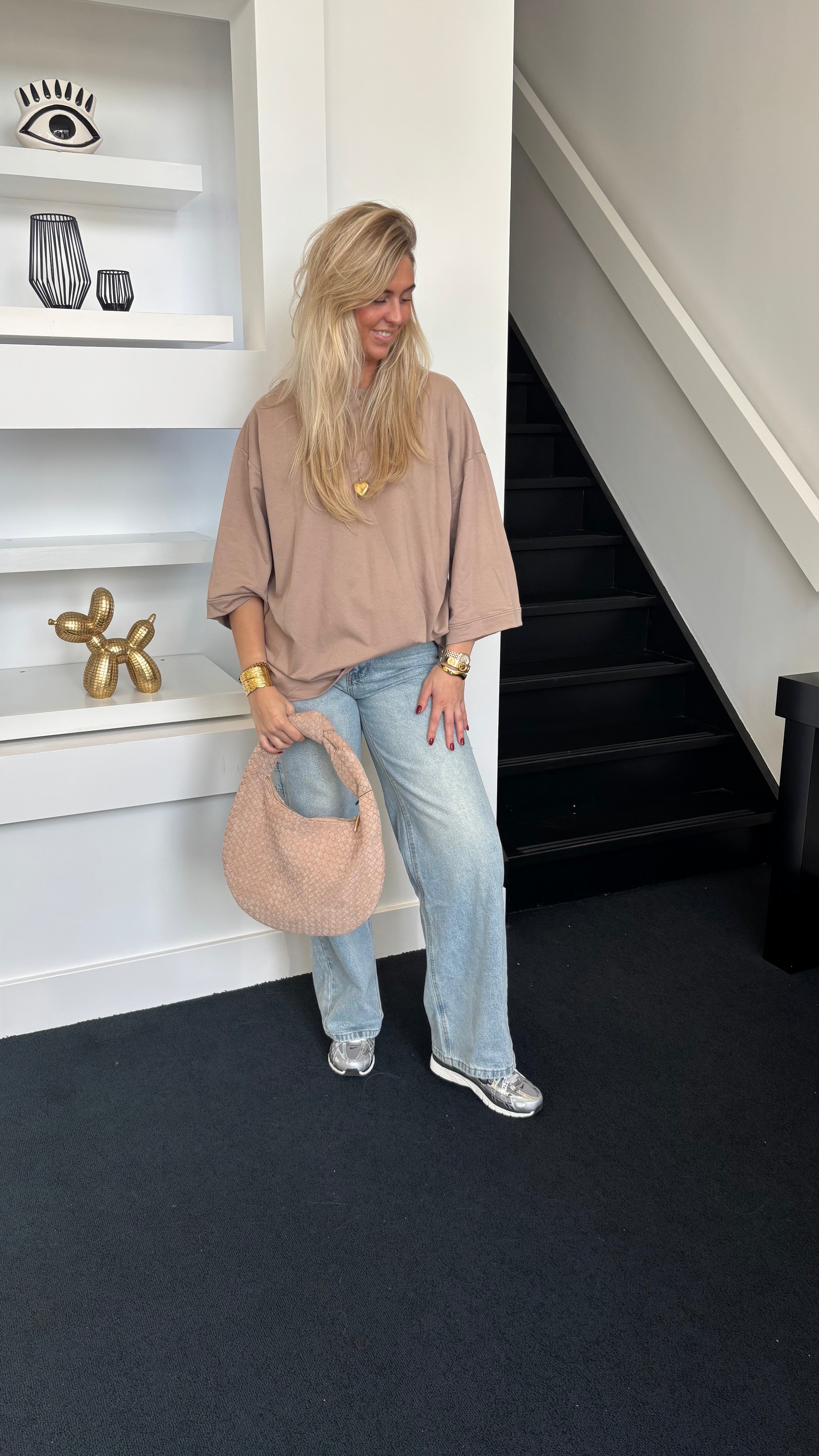 Oversized Basic Tee Taupe (Curvy Girls Favorite)