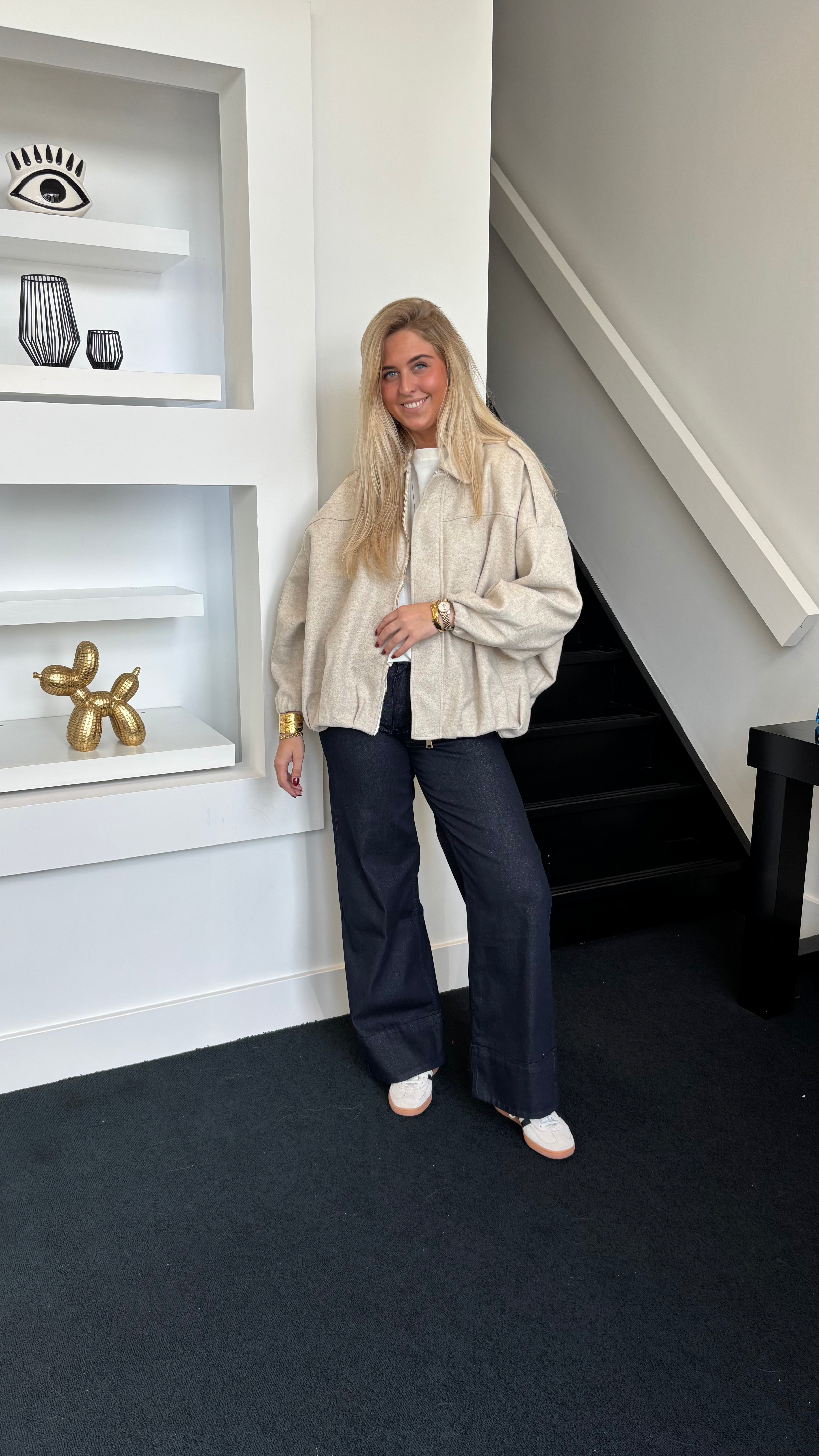 City Crush Oversized Bomber Sand (Curvy Girls Favorite)