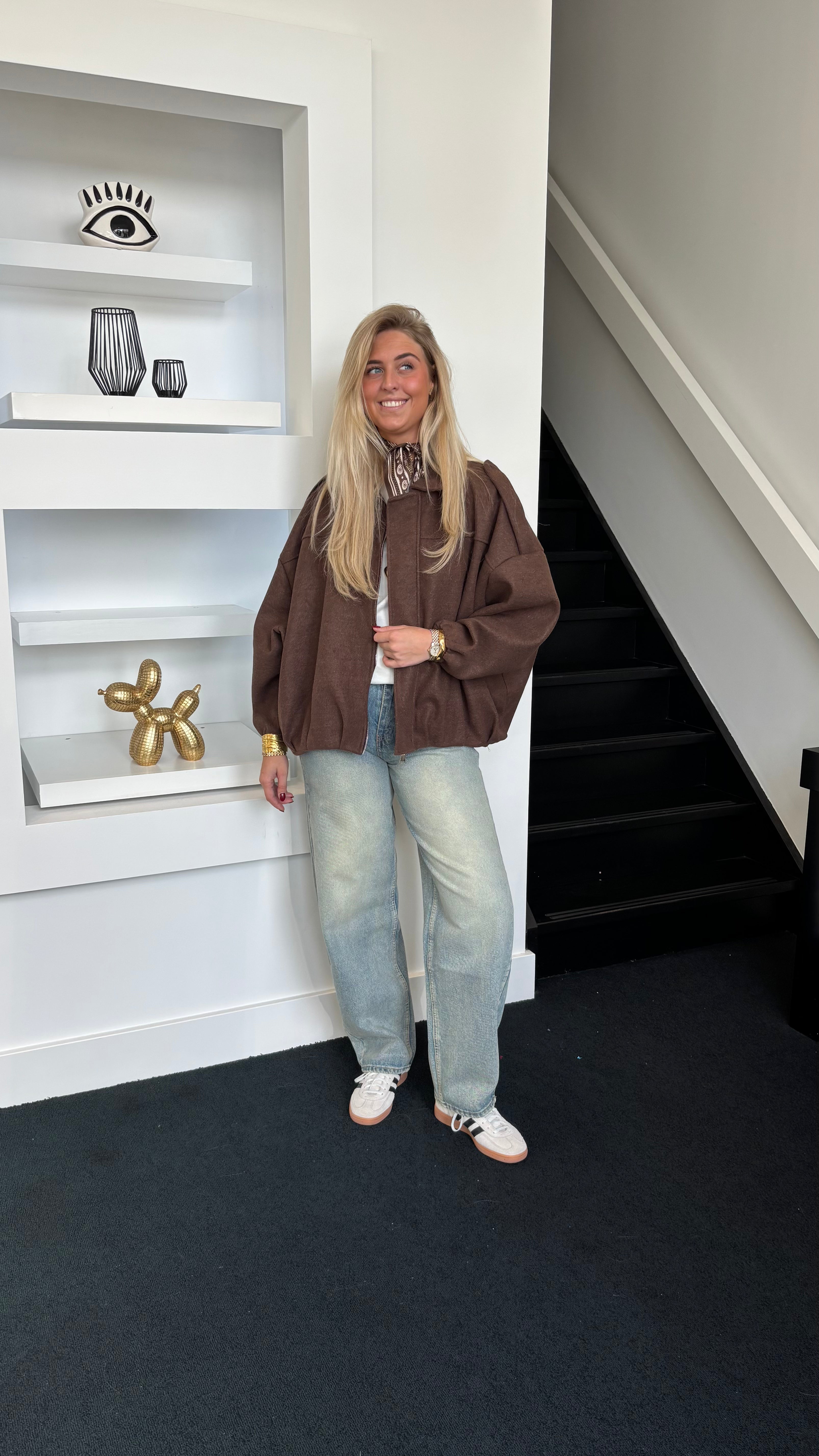 City Crush Oversized Bomber Brown (Curvy Girls Favorite)