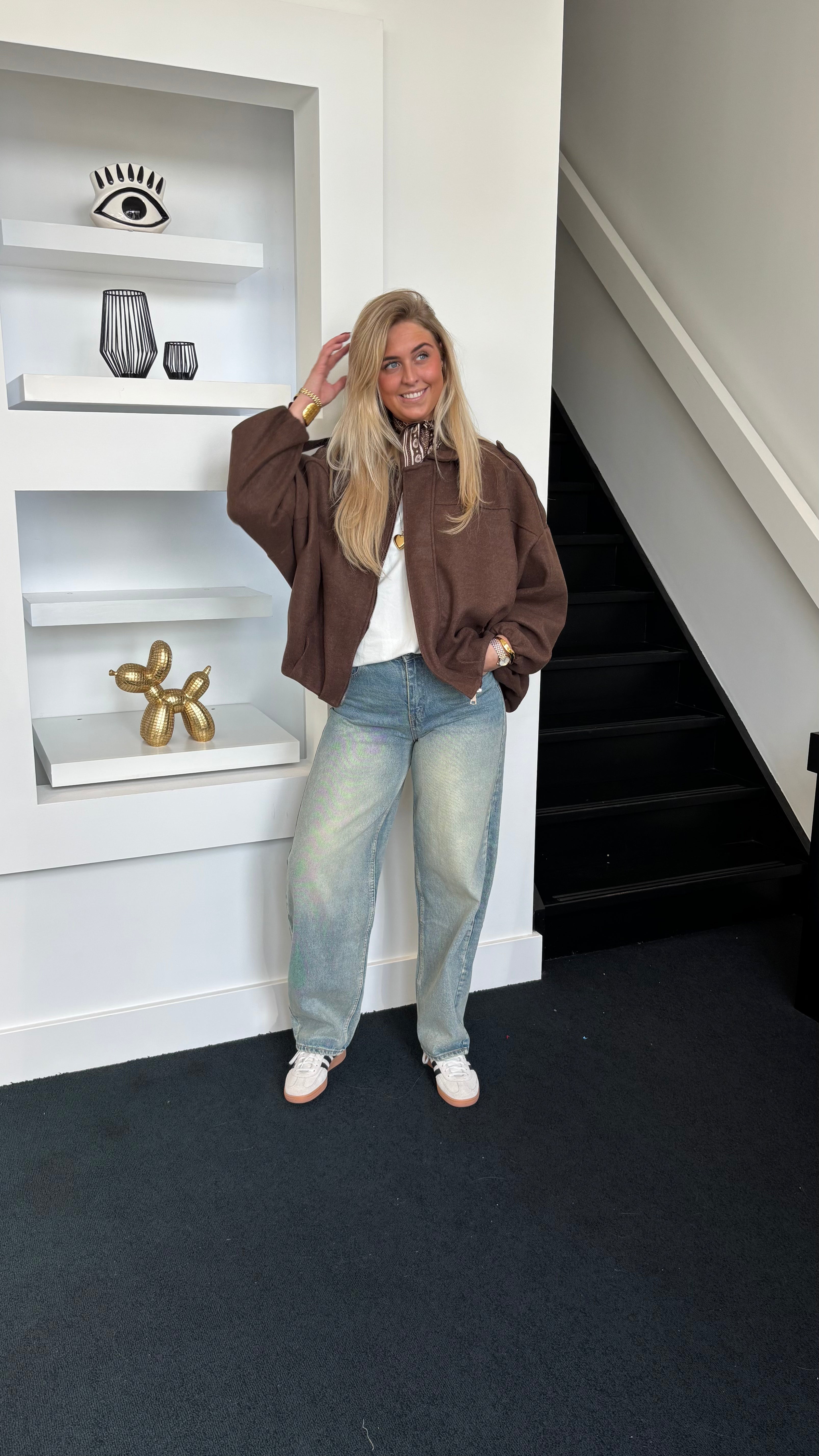 City Crush Oversized Bomber Brown (Curvy Girls Favorite)
