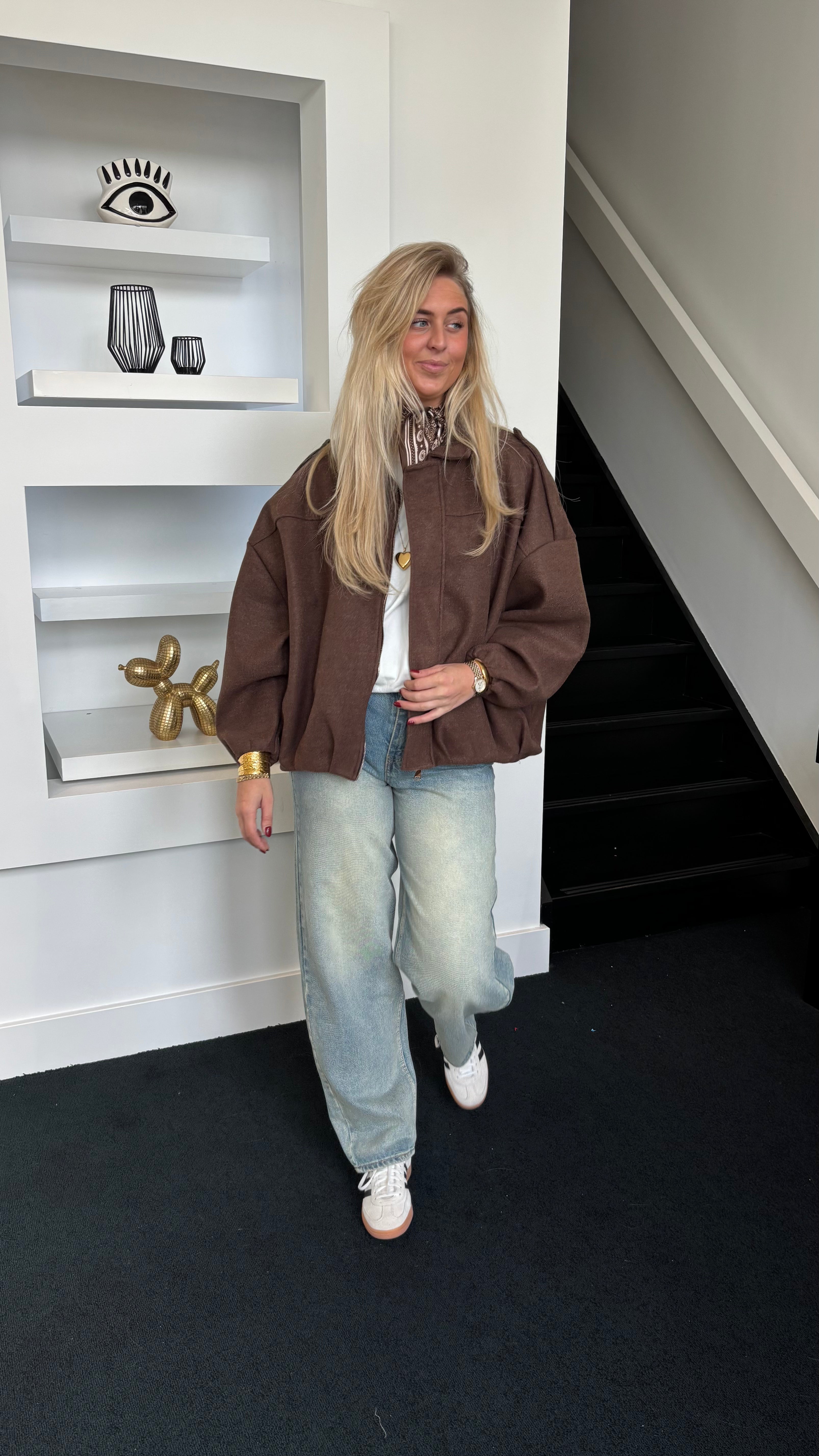 City Crush Oversized Bomber Brown (Curvy Girls Favorite)
