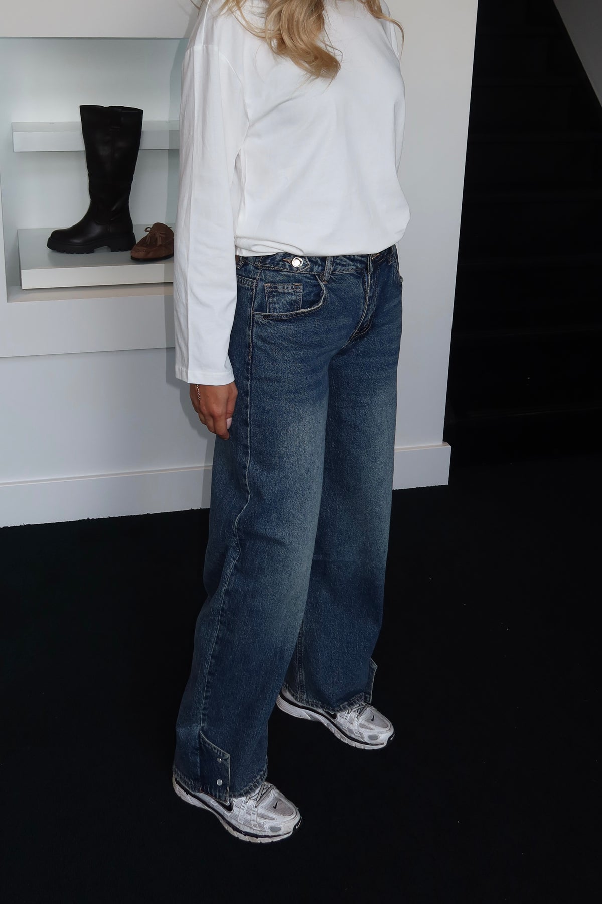 SeeSee Wide Leg Jeans Dark Denim 5041