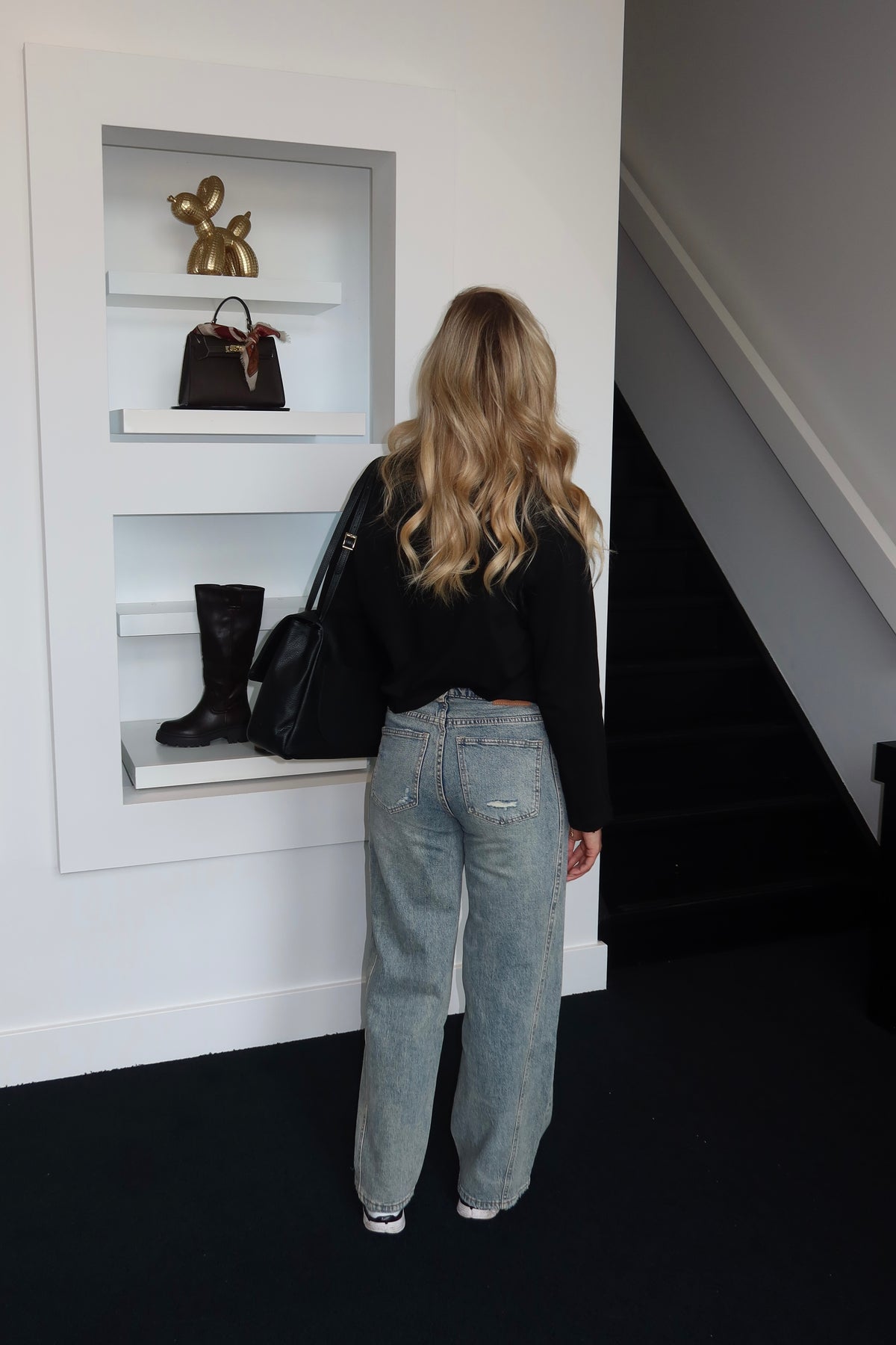 SeeSee Wide Leg Jeans Washed Denim 5042