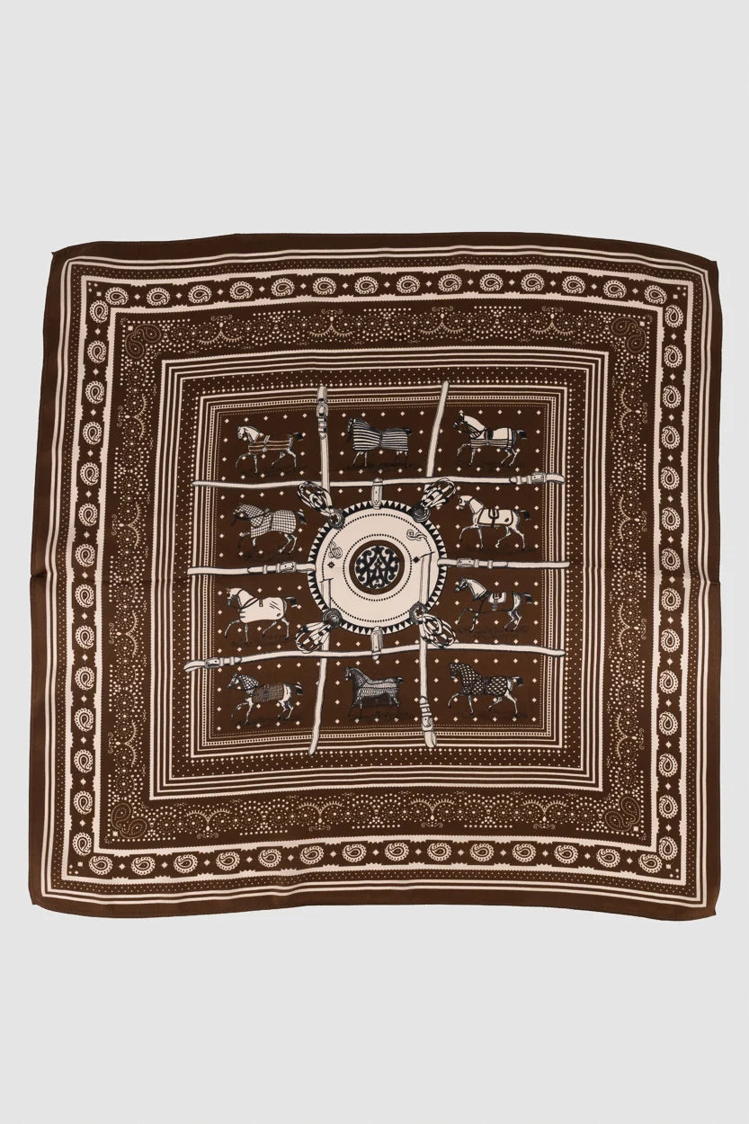 Silk Scarf Dark Brown