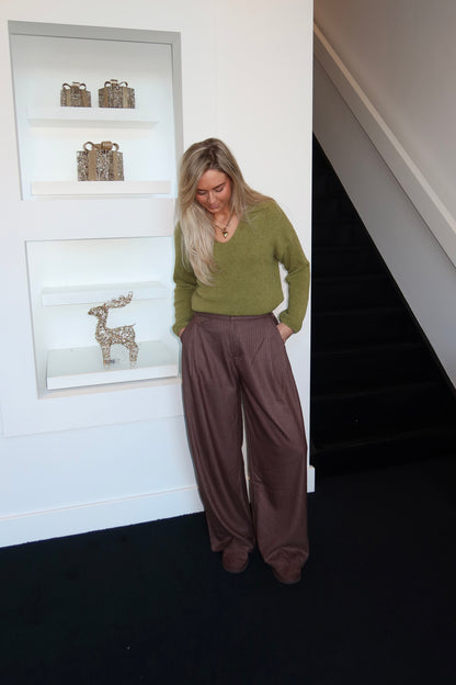 Lyke Striped Pantalon Taupe (Tall Girl)
