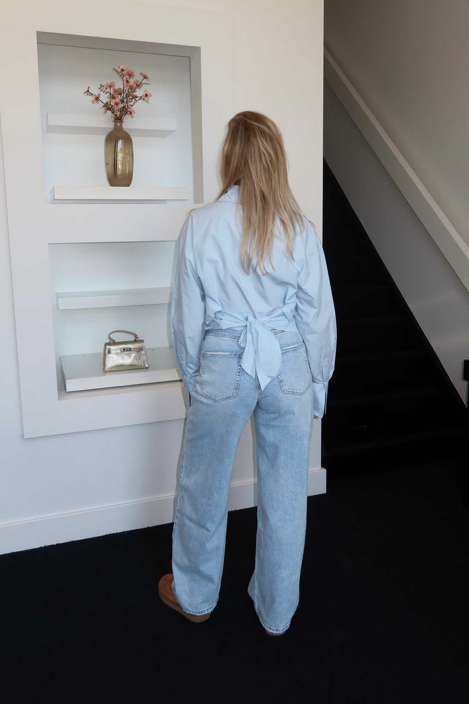 Iconic Bow Blouse Blue 13175