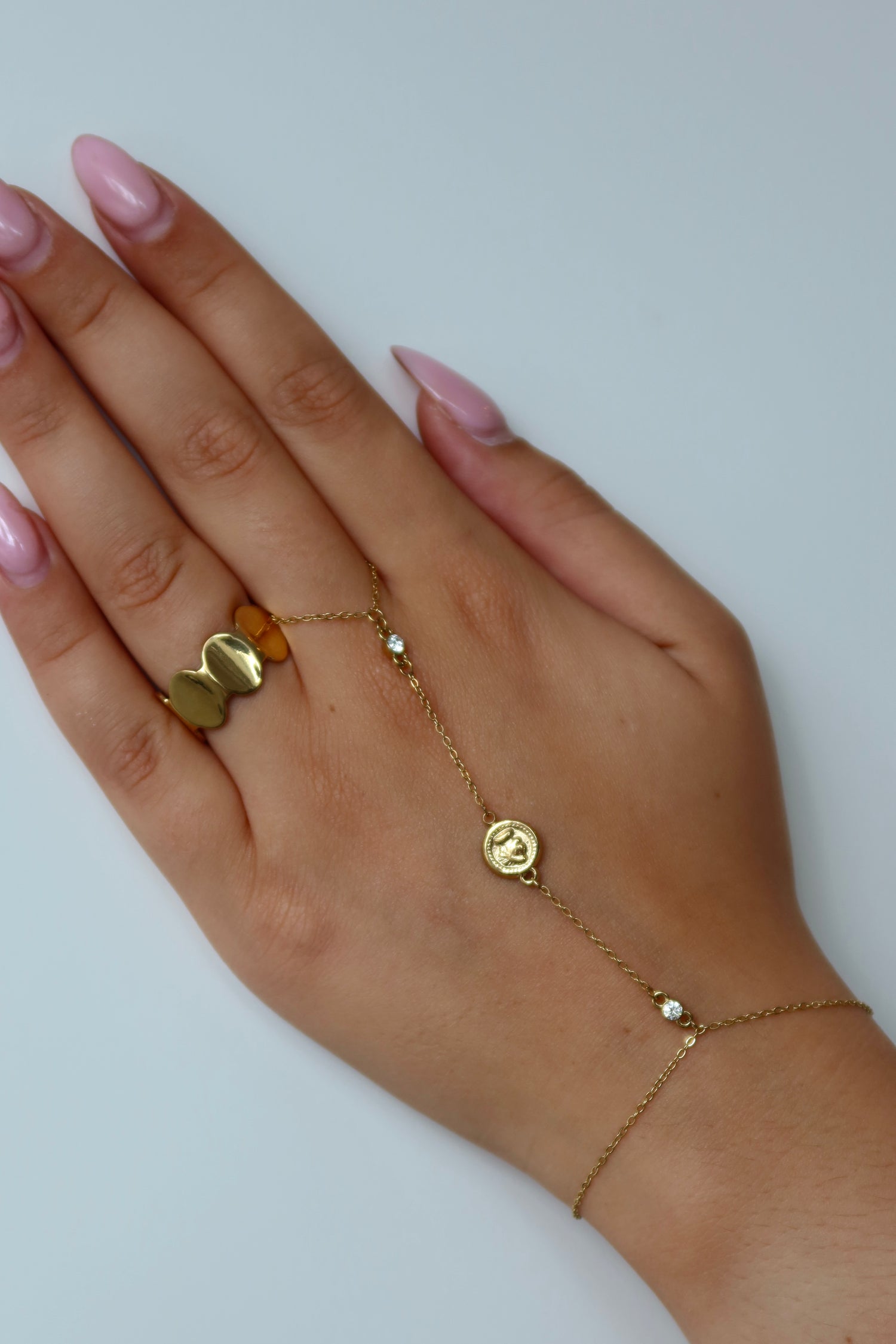 Coin Hand Chain Gold