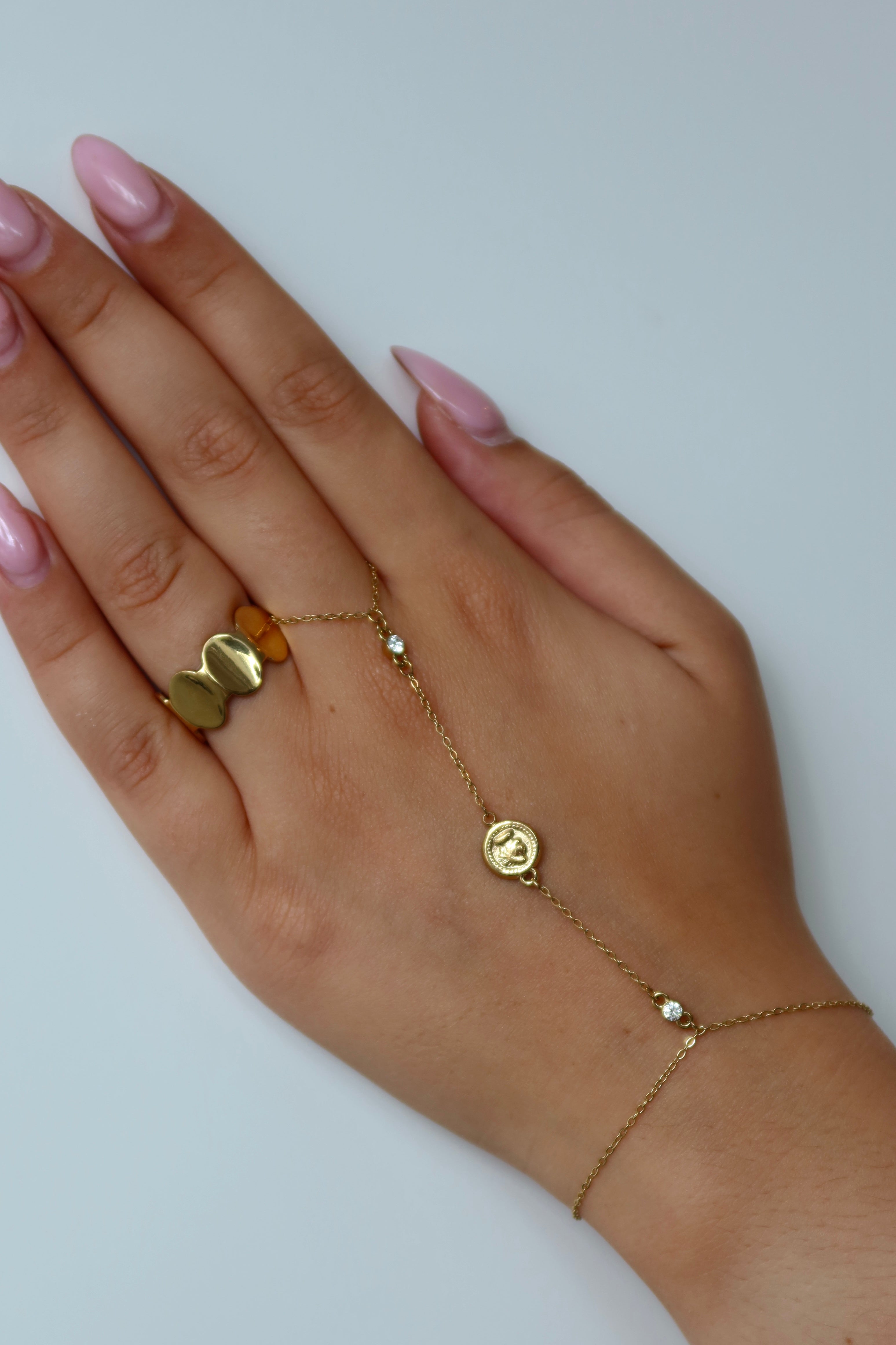 Coin Hand Chain Gold