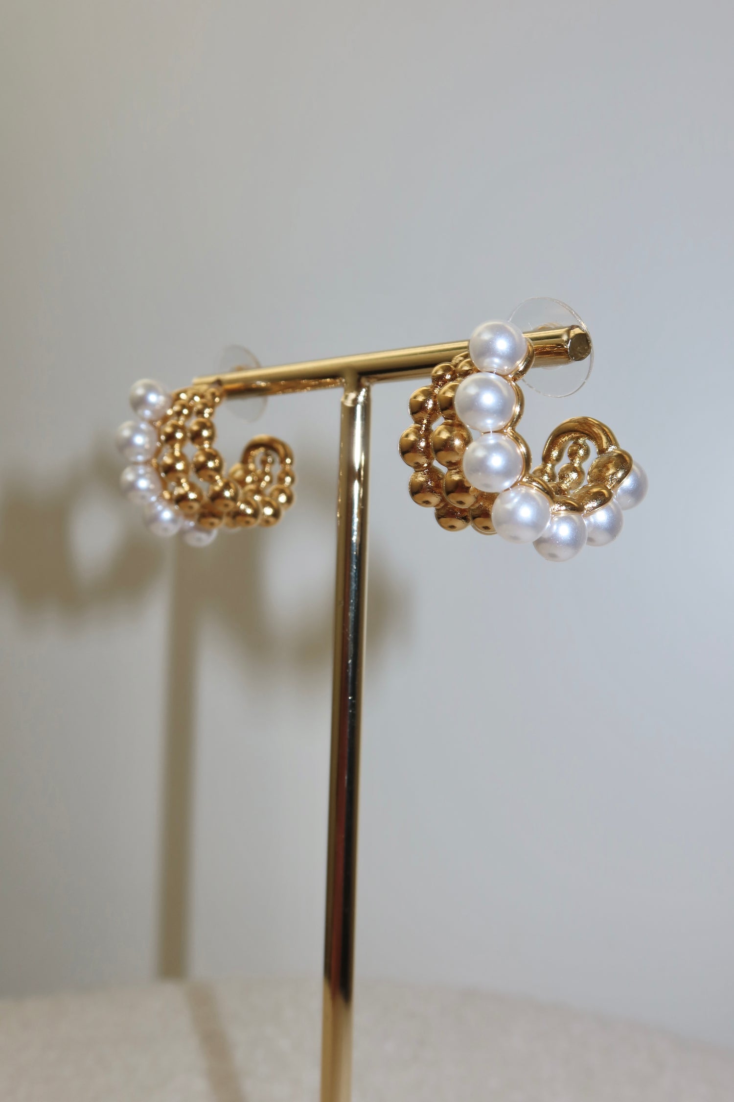Pearl Hoops Gold