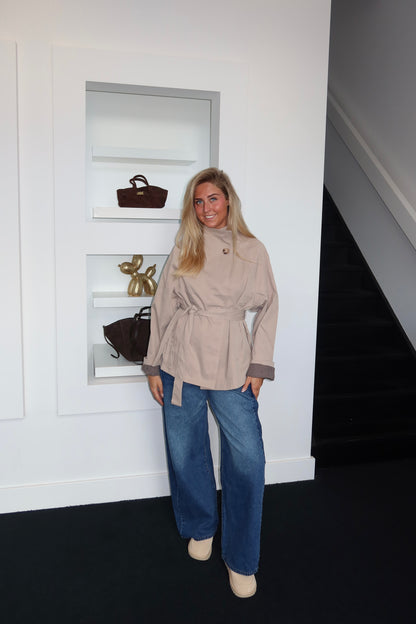 Short Trench Coat Taupe 3165-3