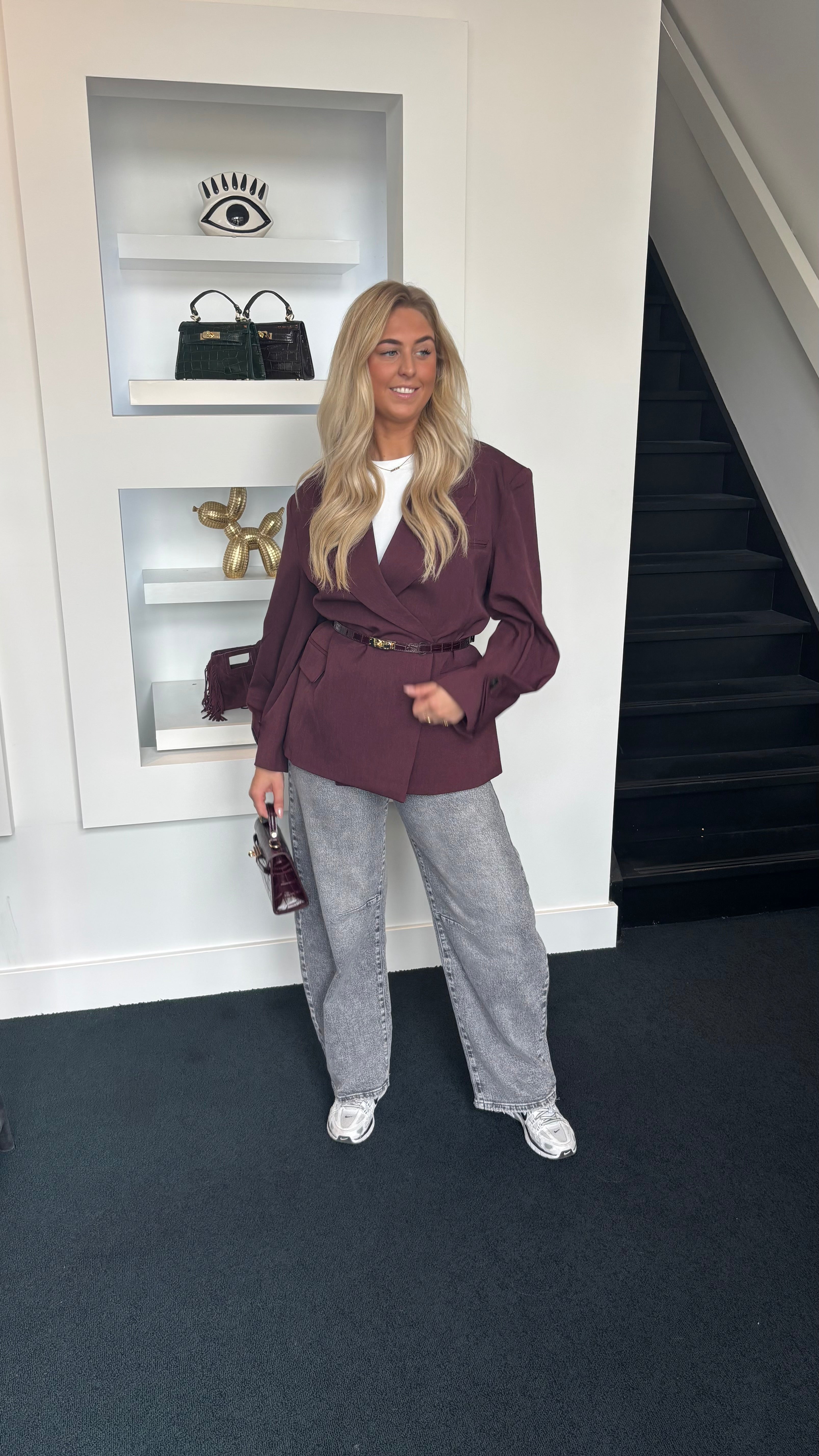 Statement Blazer Burgundy 25233