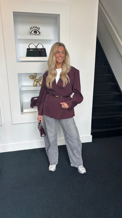 Statement Blazer Burgundy 25233