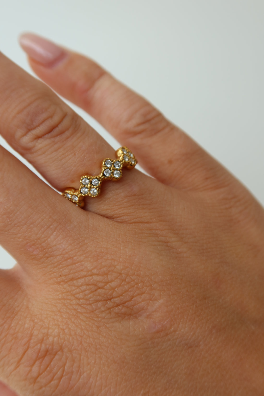 Clover Sparkle Ring Gold