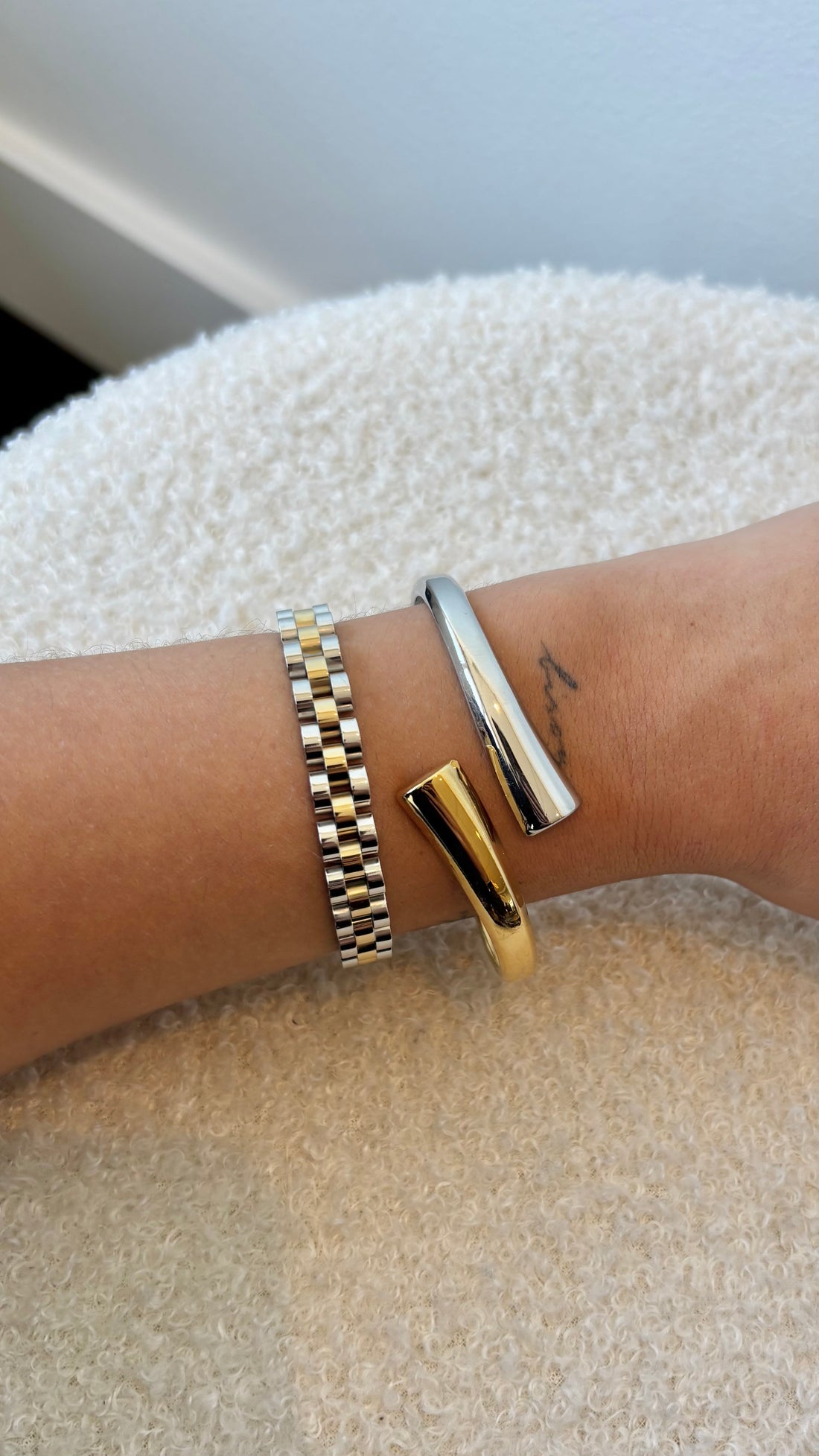 Open Bangle Silver Gold