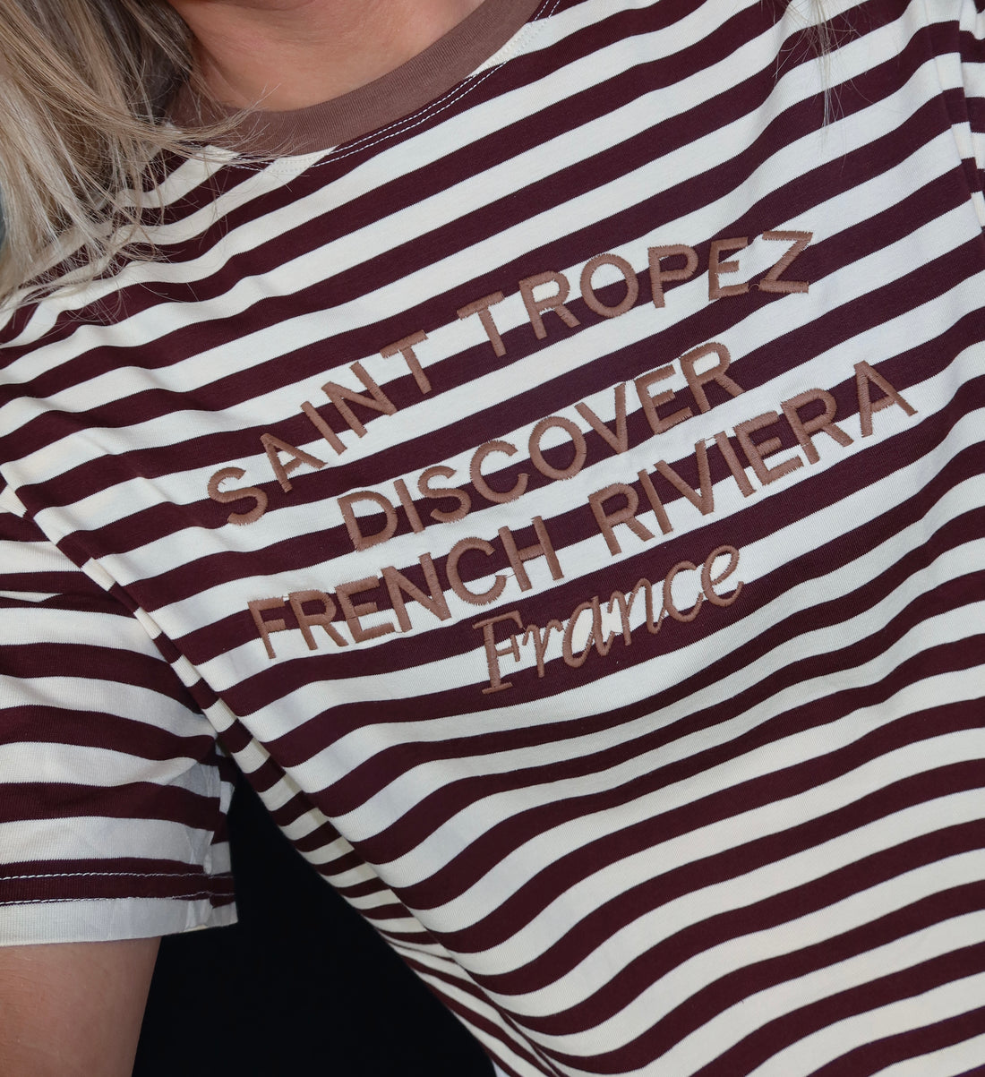Saint Tropez Striped T-Shirt Brown 1018