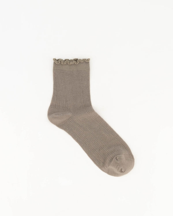 Ruffle Socks Taupe