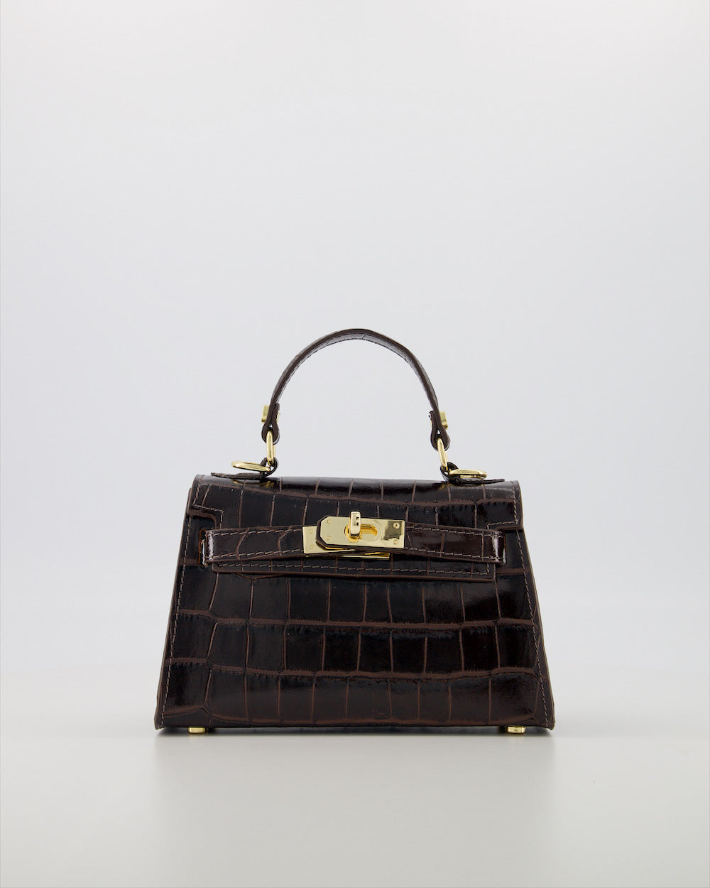 Kella Croco Leather Bag Brown